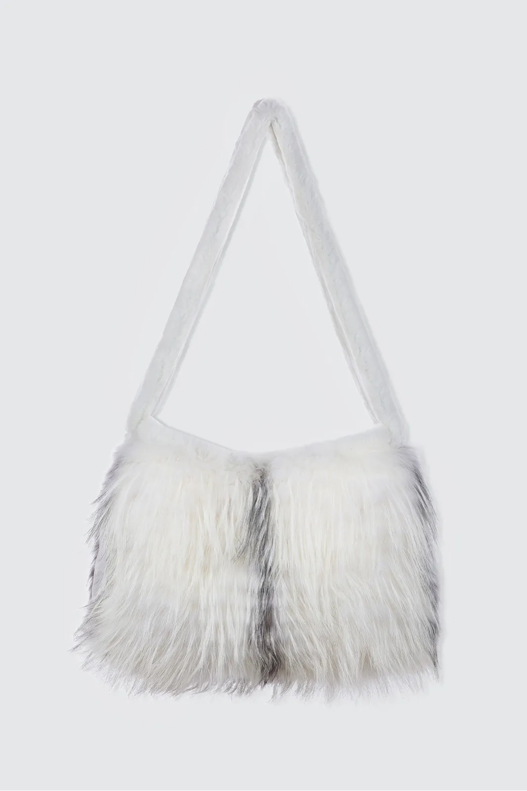 ---------Borsa in volpe artic marble con montone--------