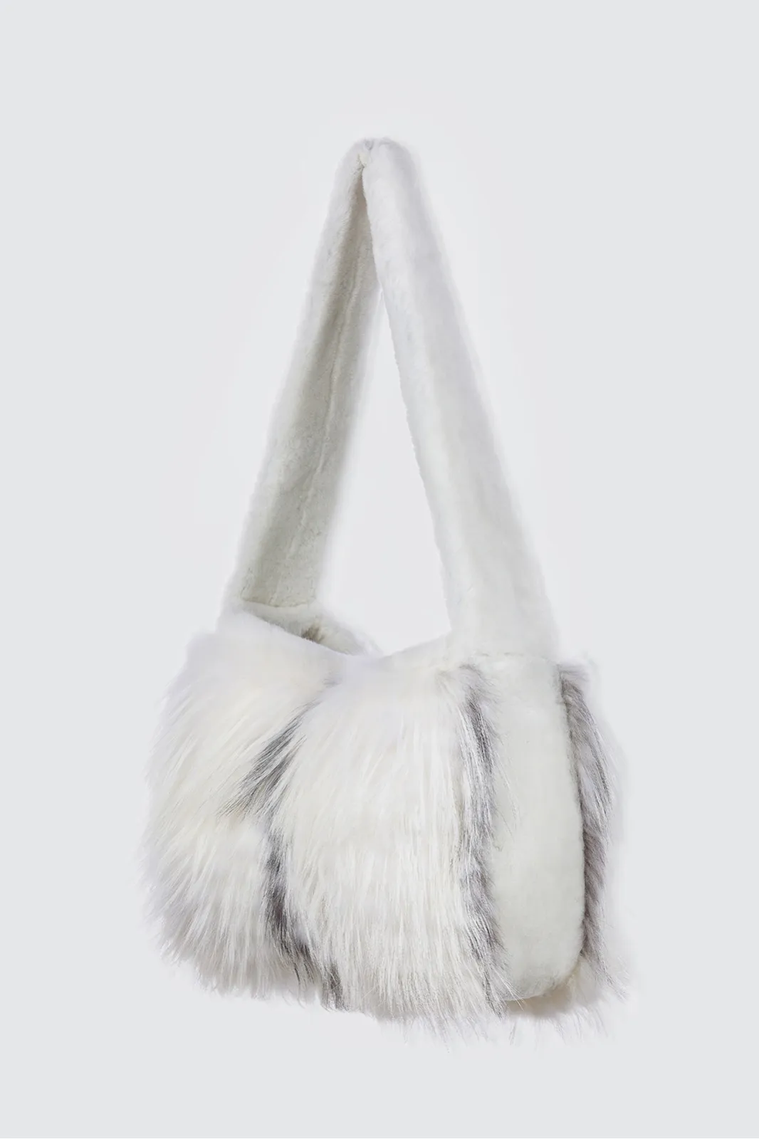 ---------Borsa in volpe artic marble con montone--------