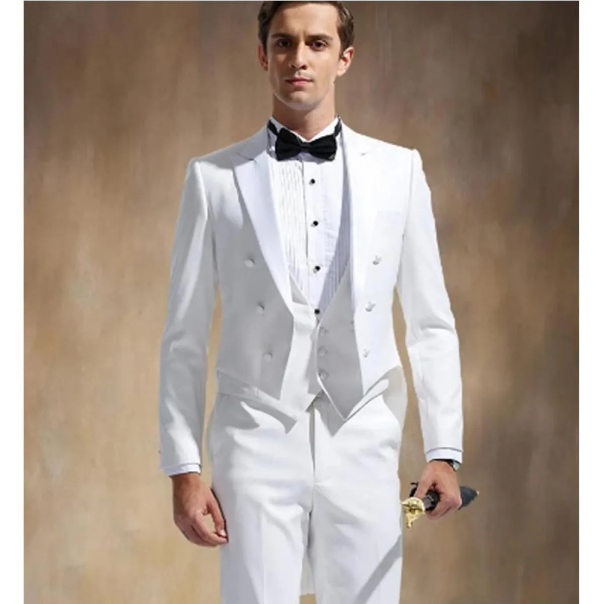 2022 frac italiano design bianco abito da uomo slim fit abiti da sposa per uomo smoking dello sposo giacca + pantaloni + gilet