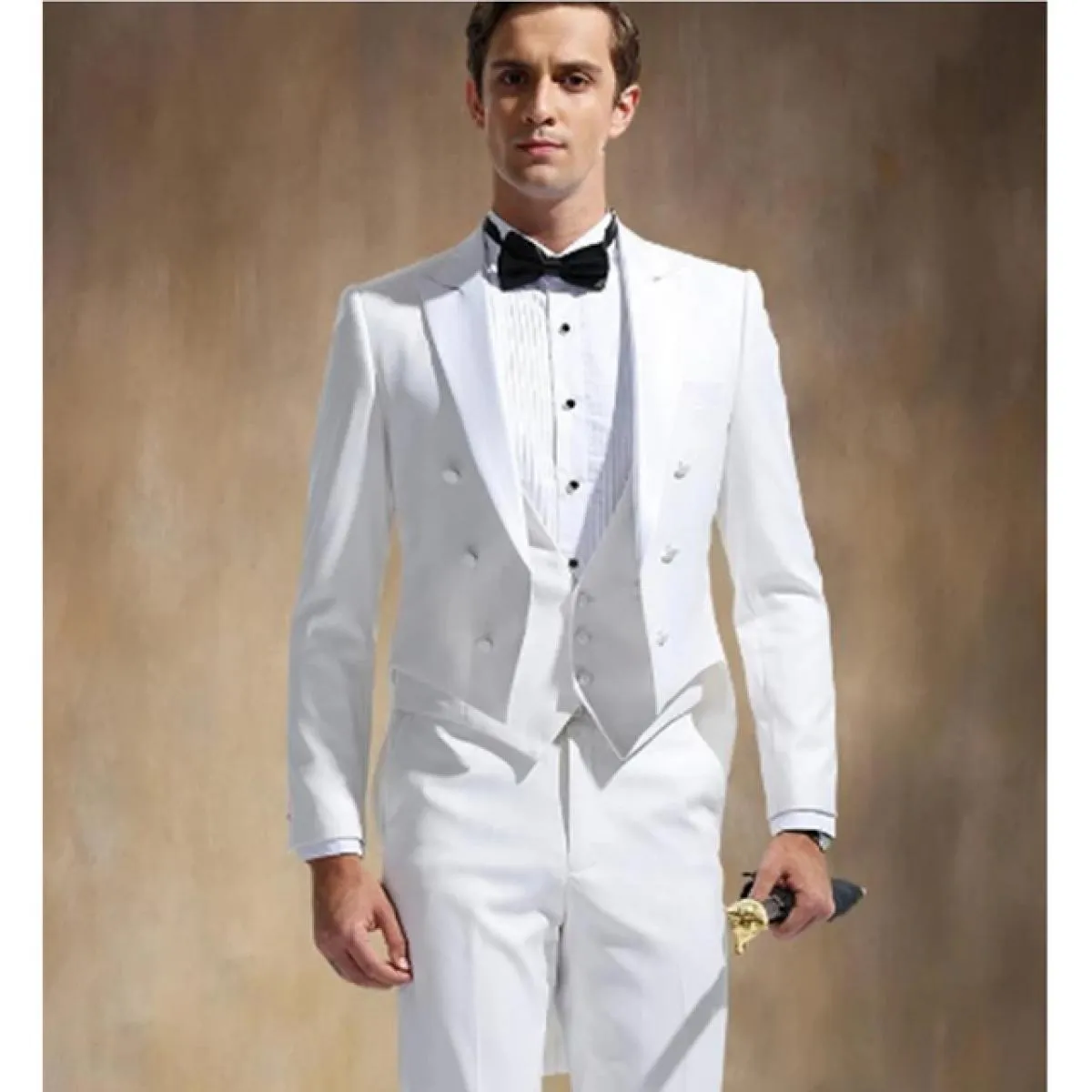 2022 frac italiano design bianco abito da uomo slim fit abiti da sposa per uomo smoking dello sposo giacca + pantaloni + gilet