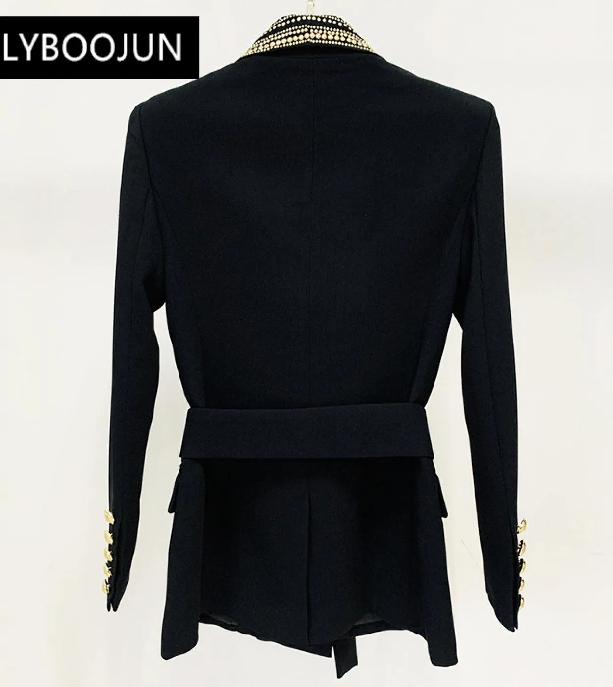 2022 Luxury Designer Runway Elegante Autunno Donna Giacca Vintage Perline Di Lusso Leone Bottoni Oro Giacca Da Donna Retrò Con