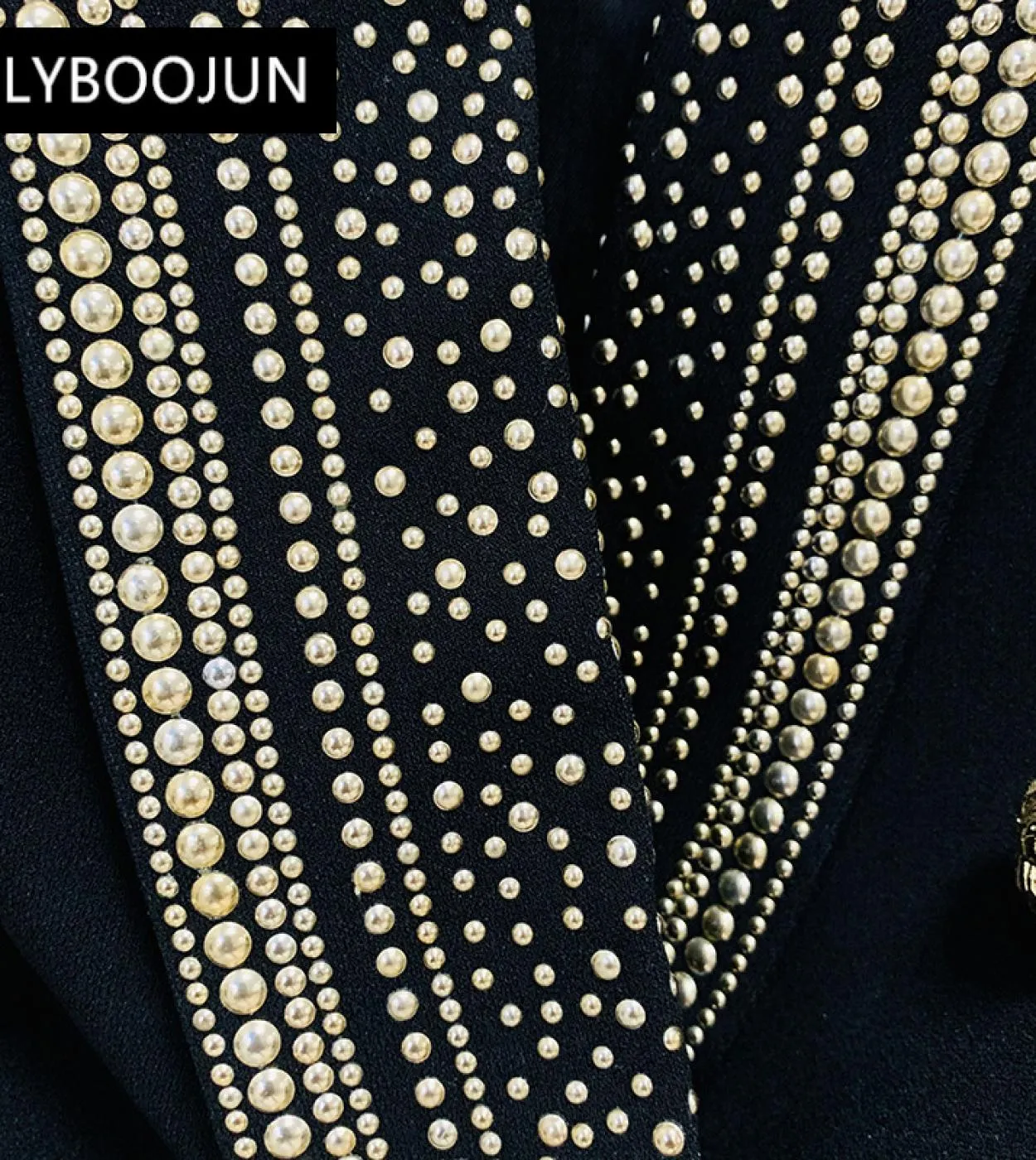 2022 Luxury Designer Runway Elegante Autunno Donna Giacca Vintage Perline Di Lusso Leone Bottoni Oro Giacca Da Donna Retrò Con