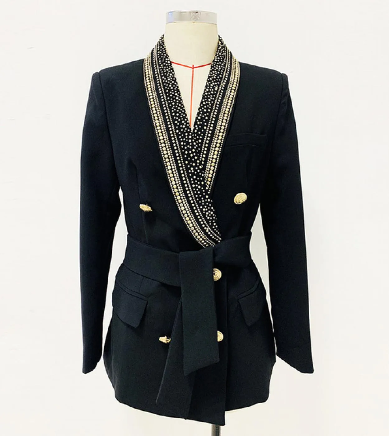 2022 Luxury Designer Runway Elegante Autunno Donna Giacca Vintage Perline Di Lusso Leone Bottoni Oro Giacca Da Donna Retrò Con