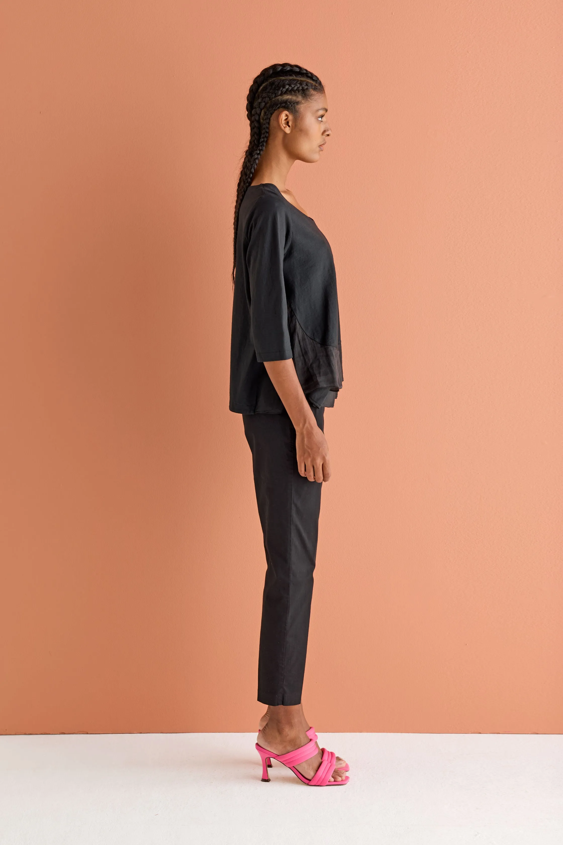 3/4 Sleeves Blouse Garment Dyed 37HU 2777