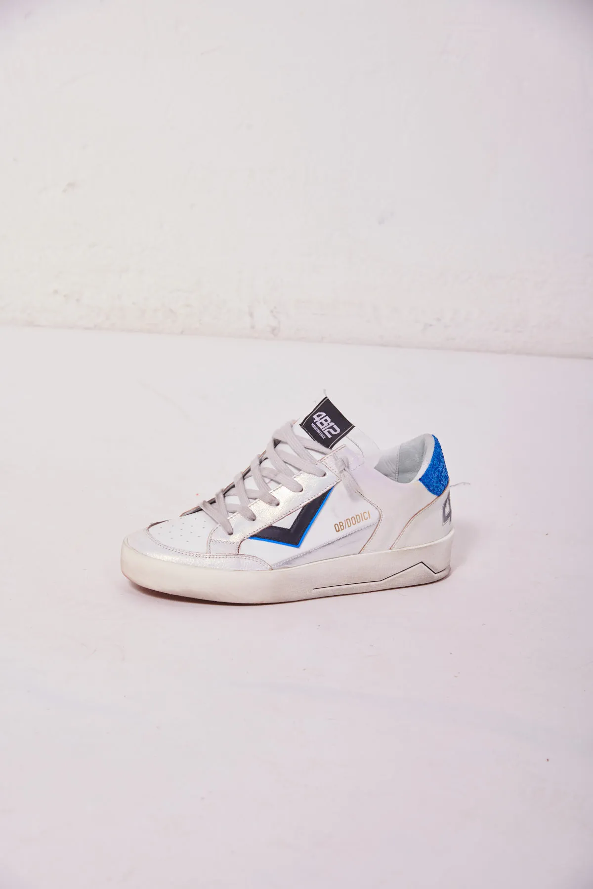 4B12 sneakers in pelle bianco con glitter, Kylie
