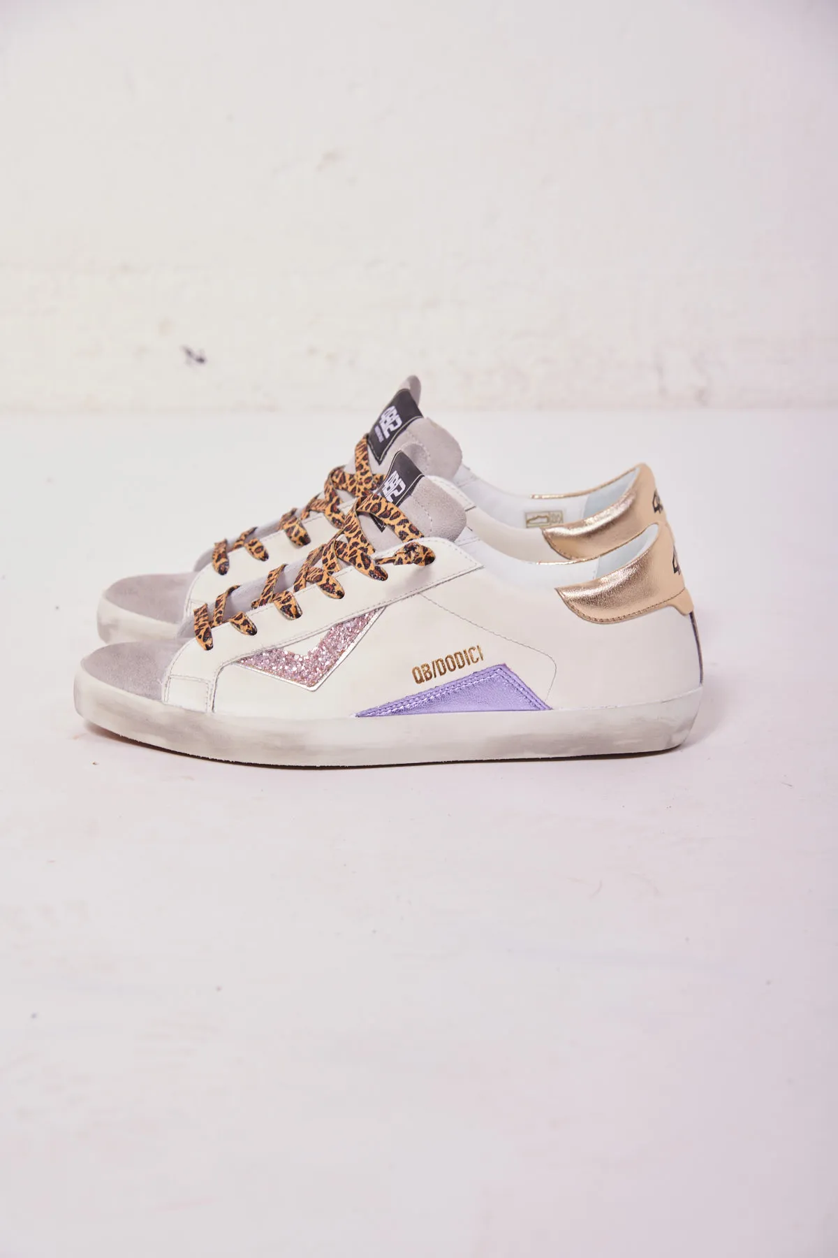 4B21 sneakers in pelle con glitter, suprime