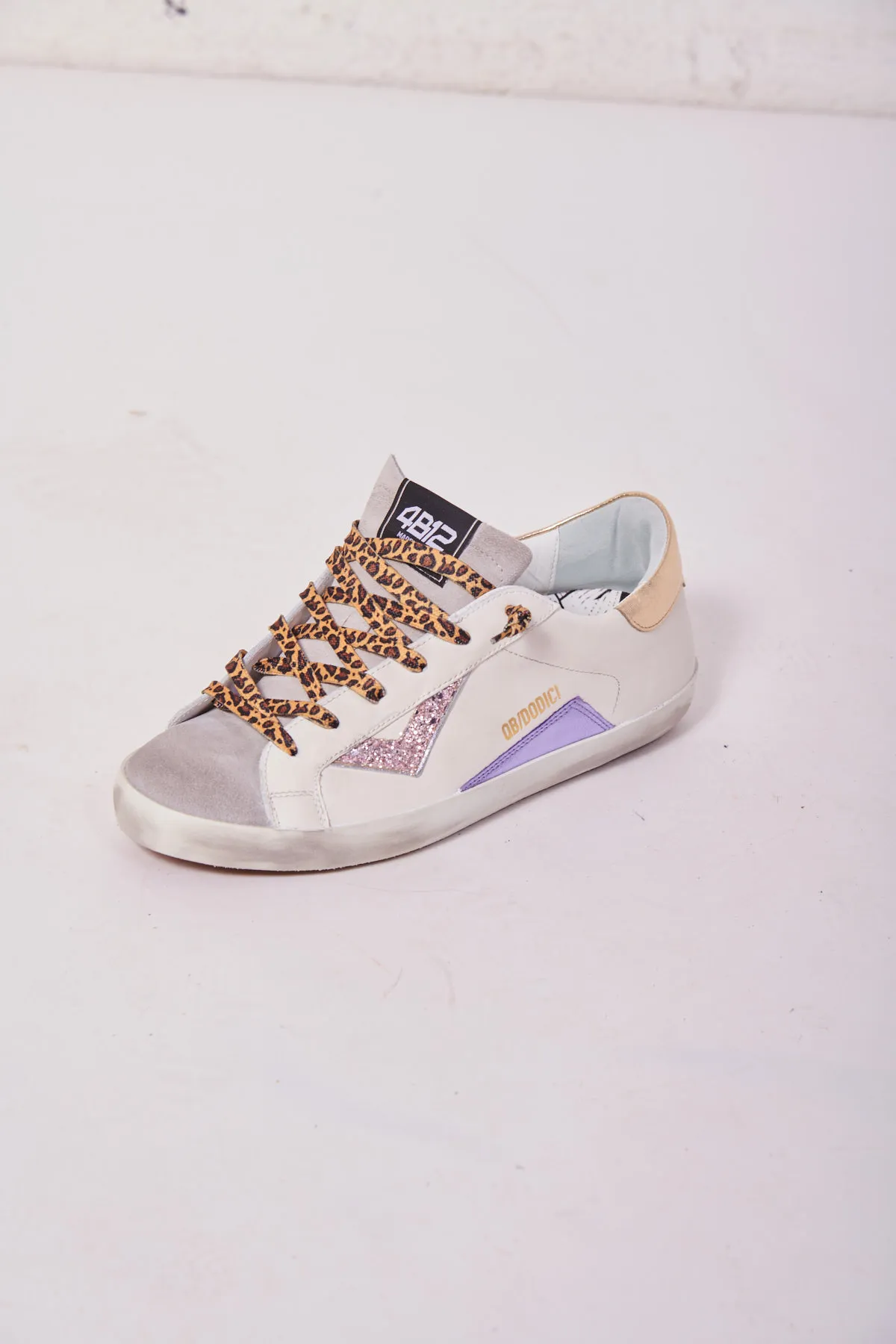4B21 sneakers in pelle con glitter, suprime
