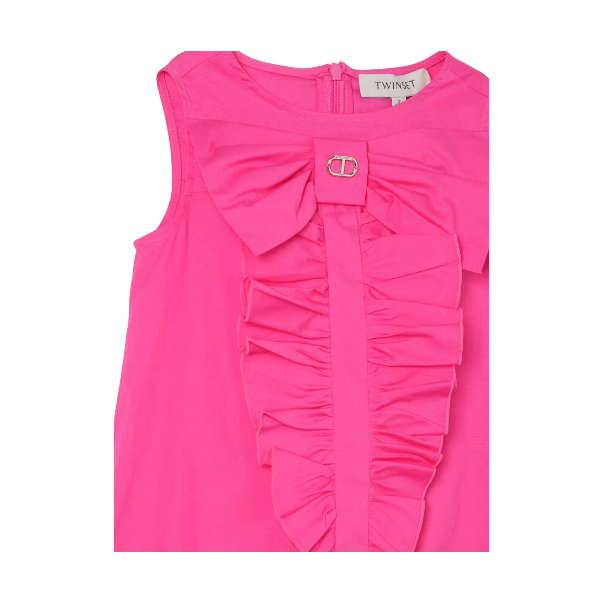 Abito Bambina Fucsia con fiocco