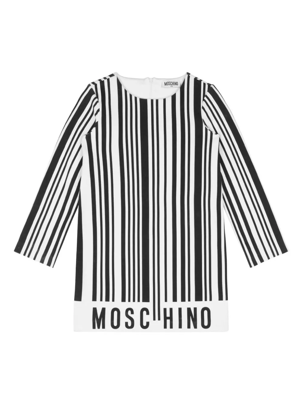 Abito con stampa broccata per bambina Moschino Kids bianco con girocollo
