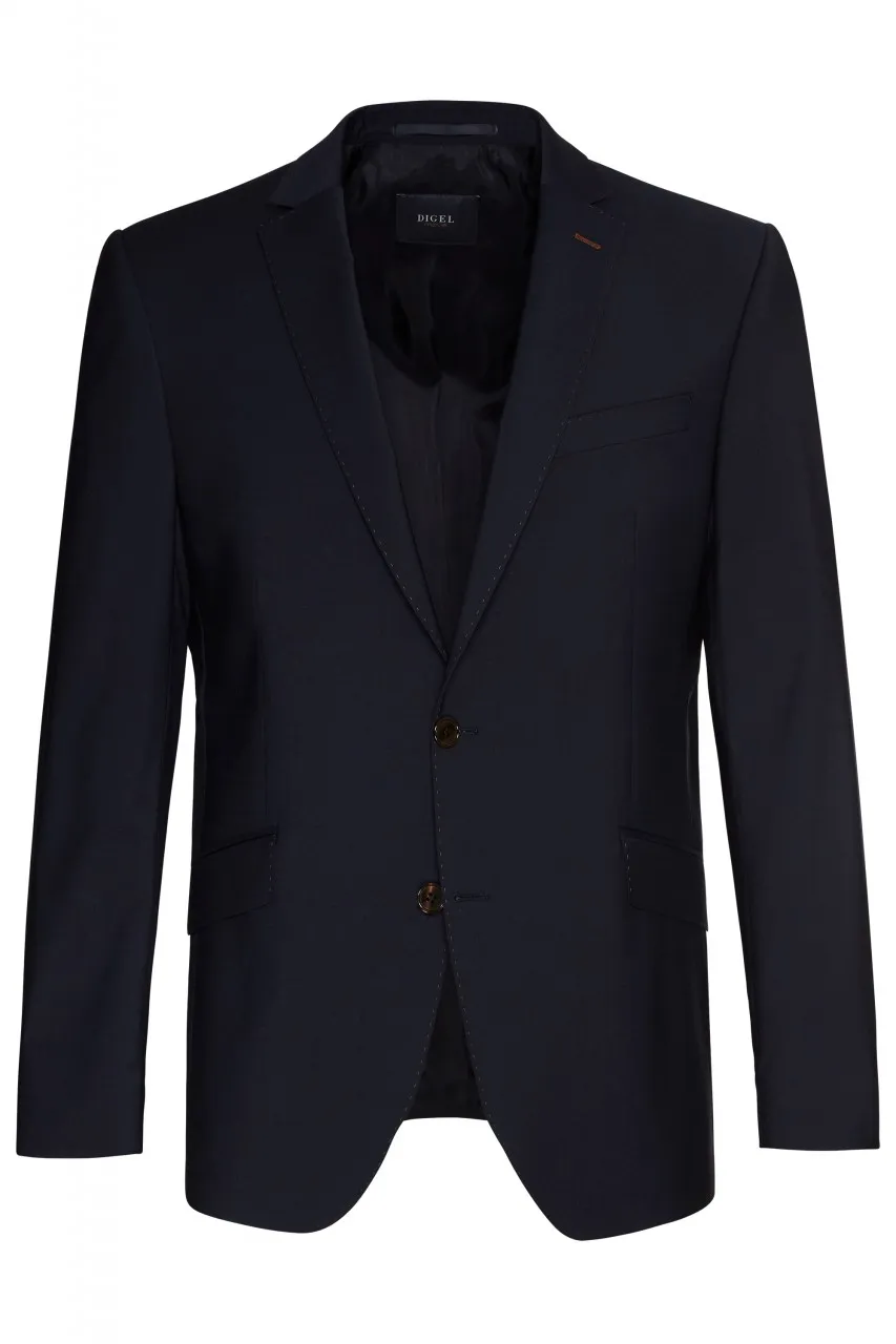 Abito digel blu scuro vestibilità slim fit lana elasticizzata