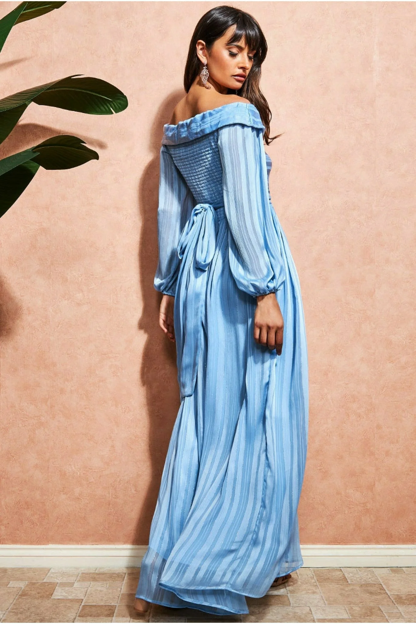 Abito Maxi Avvolgente Blu da Cerimonia – Elegante e Leggero per l’Estate