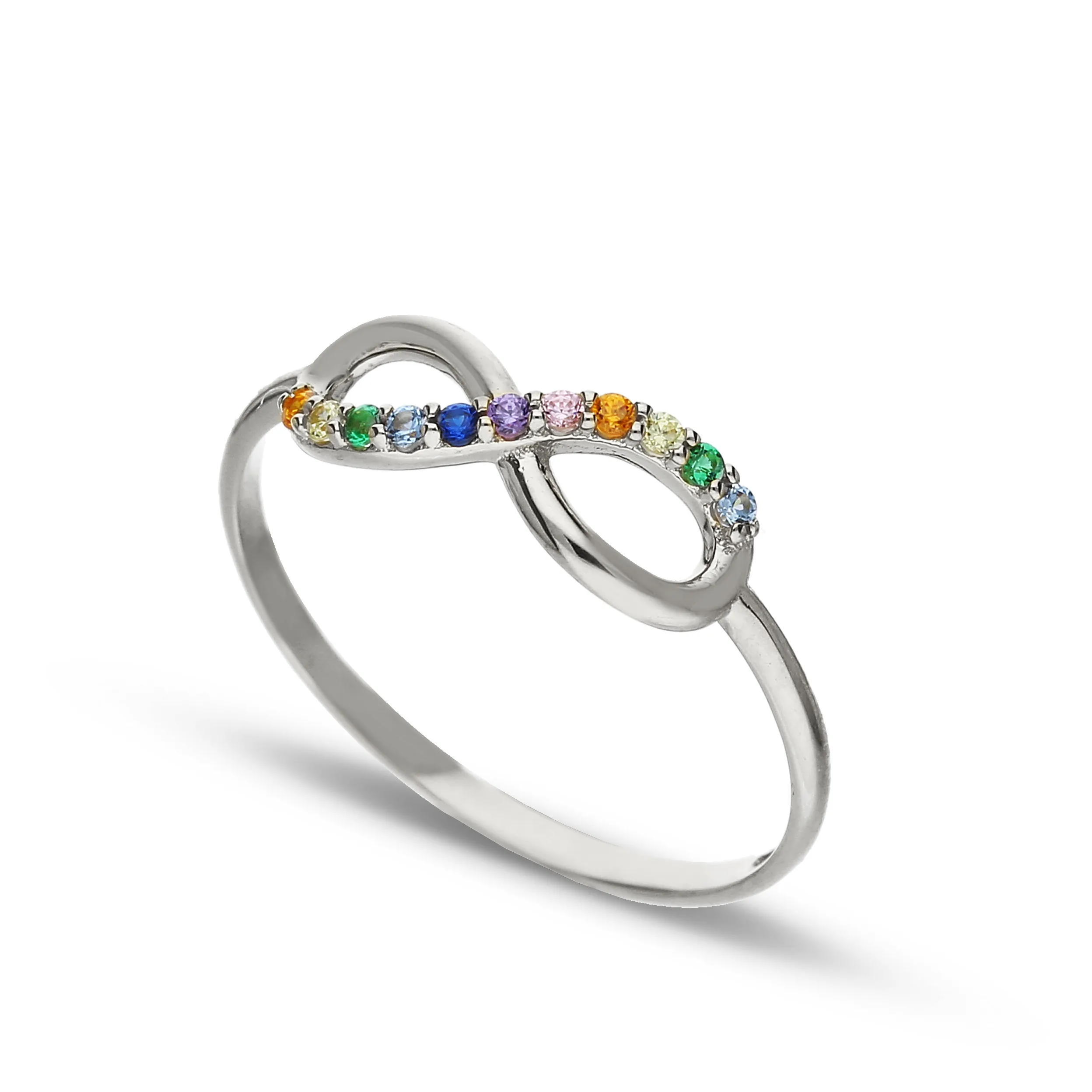 Anello Collezione Rainbow con Infinito mezzo pavè da Donna in Oro 18 Carati BB86OB050DQER