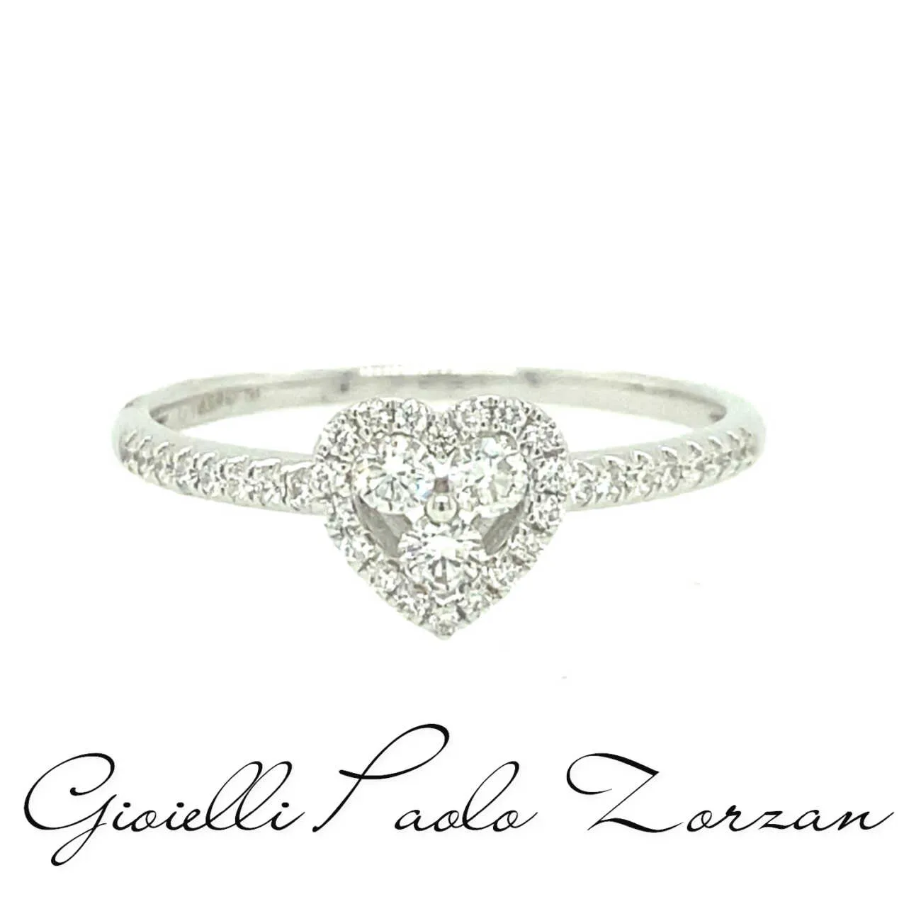 Anello cuore Giorgio Visconti  in oro bianco e diamante ABX15484