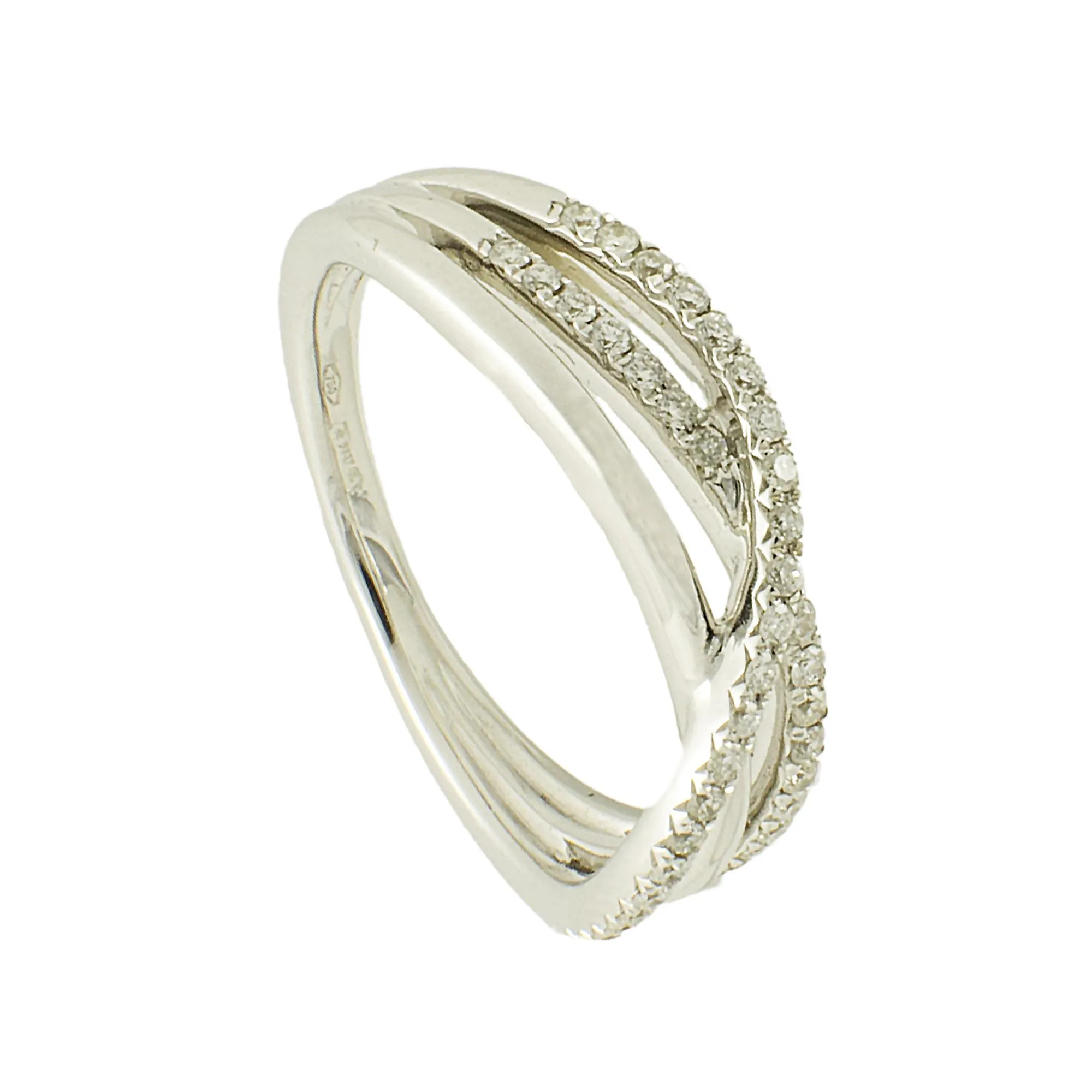 ANELLO IN ORO BIANCO E DIAMANTI CT 0,33 MIS 15