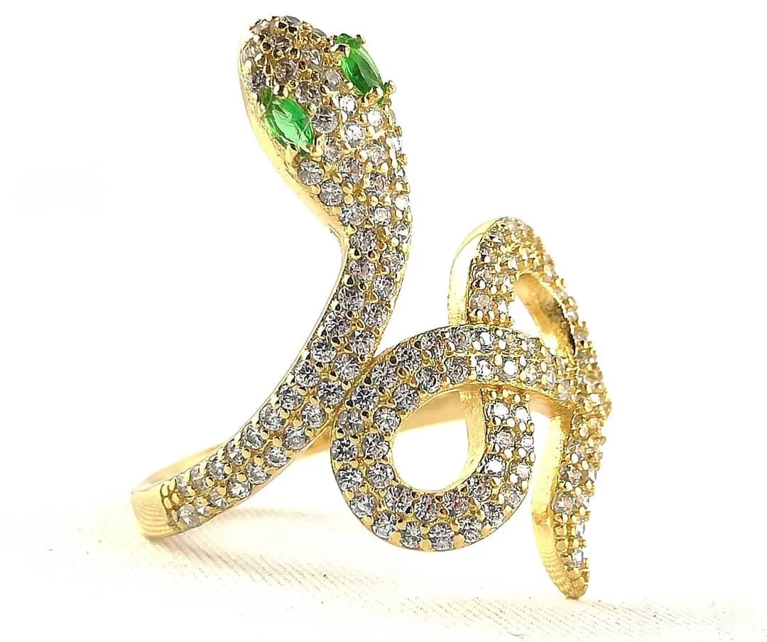Anello Serpente Argento placcato oro Z45BL