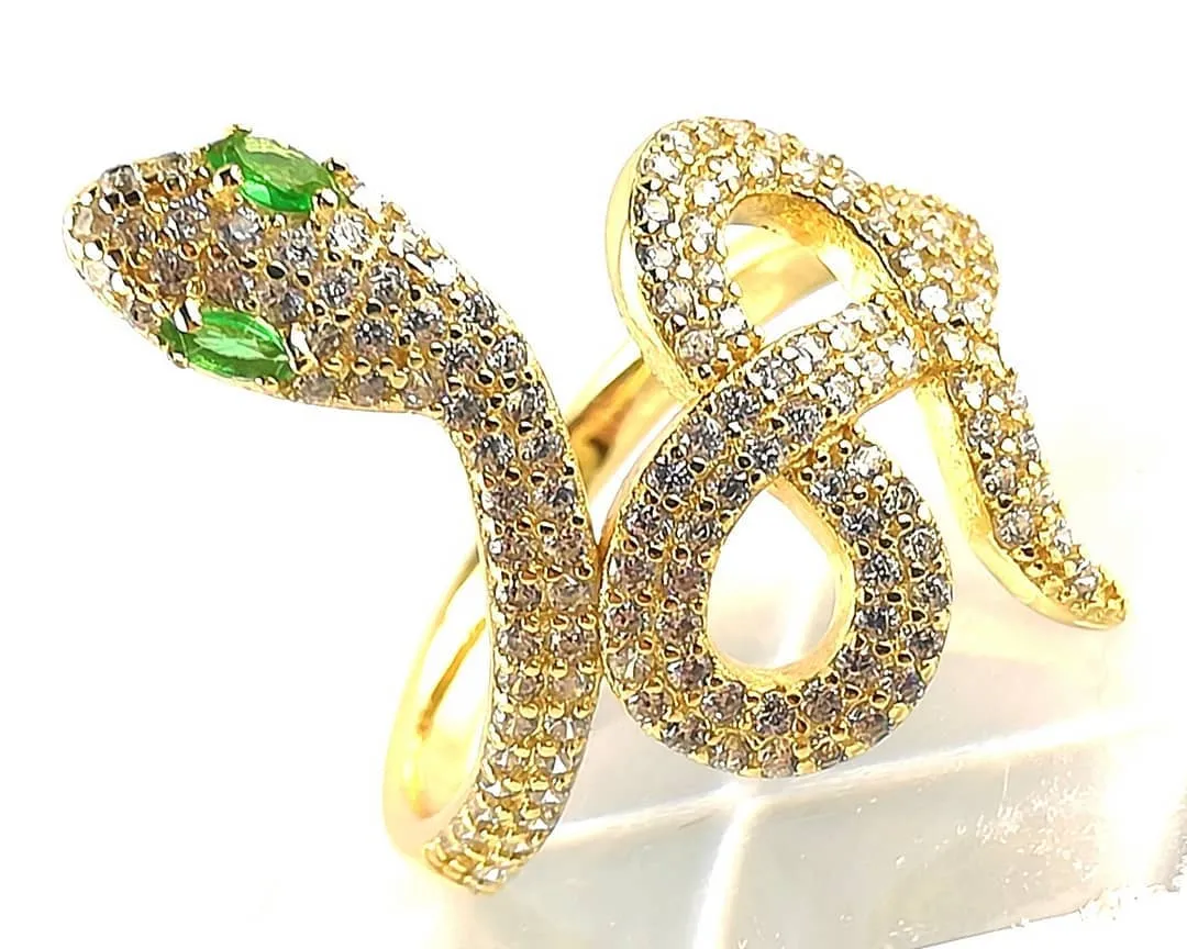 Anello Serpente Argento placcato oro Z45BL