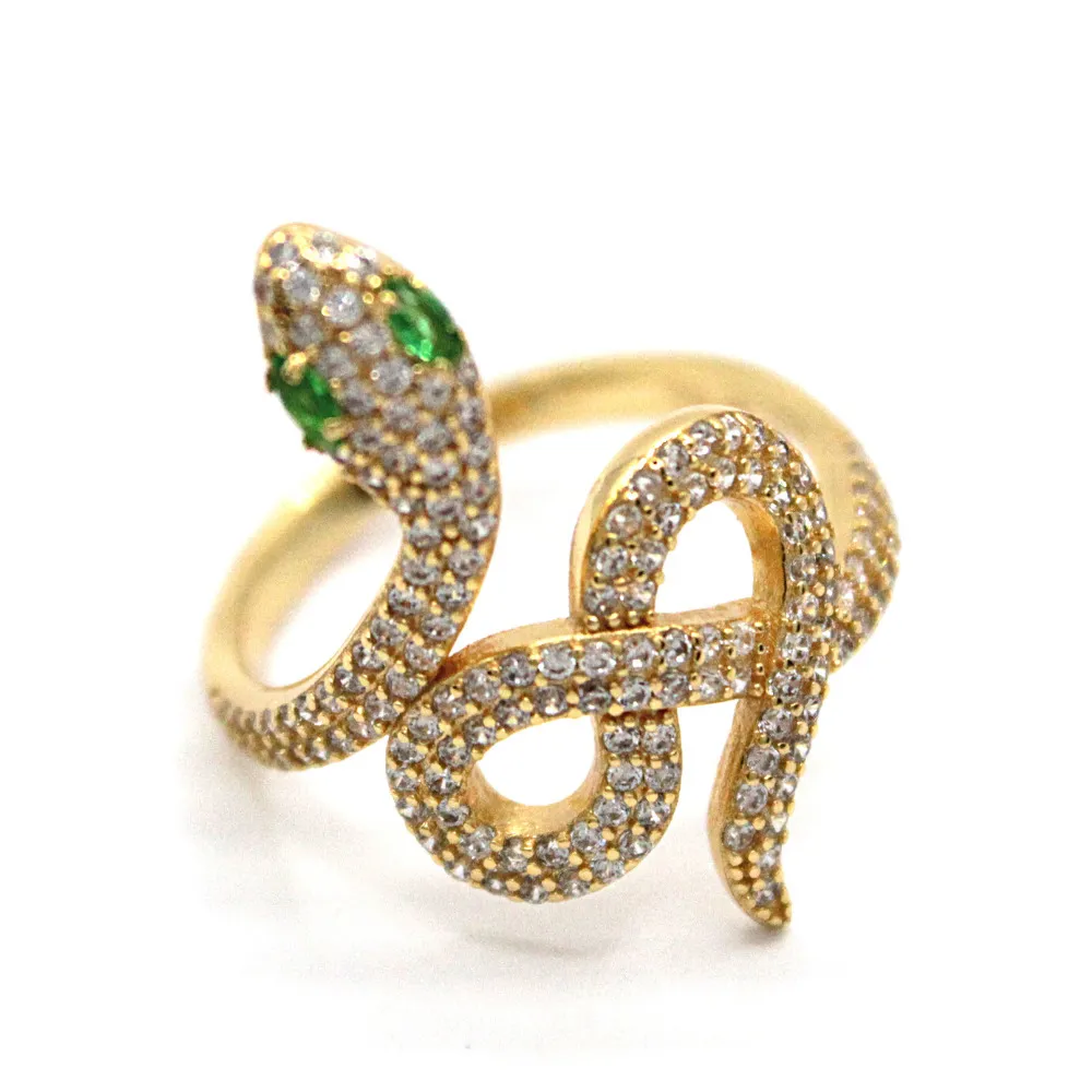 Anello Serpente Argento placcato oro Z45BL