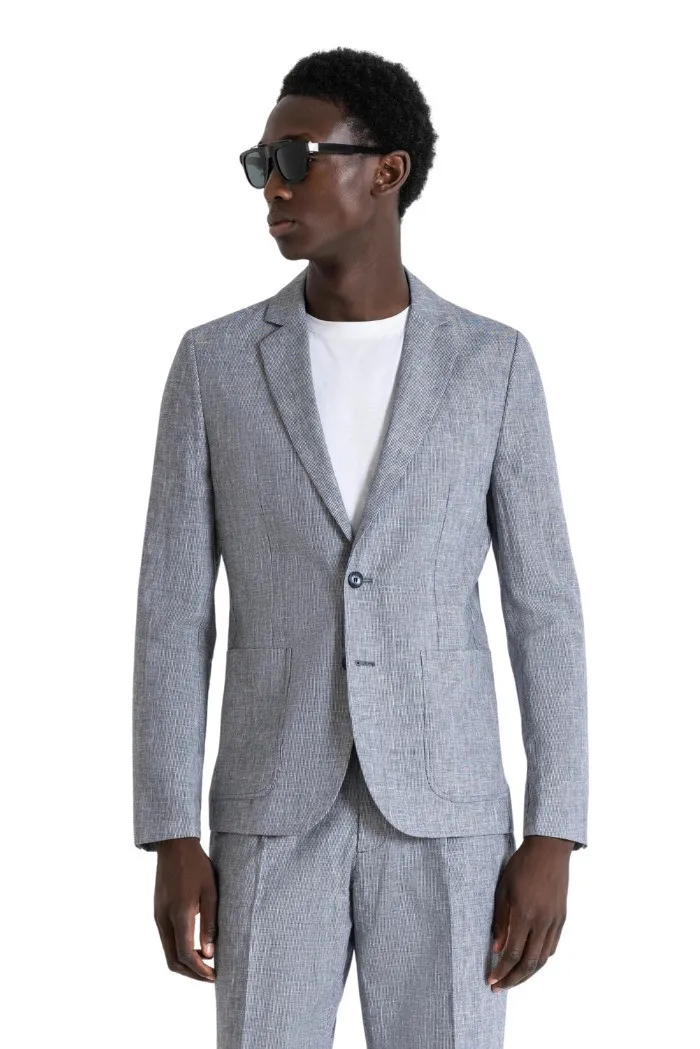 Antony Morato giacca slim in cotone e lino armaturato Julie mmja00478-fa950191