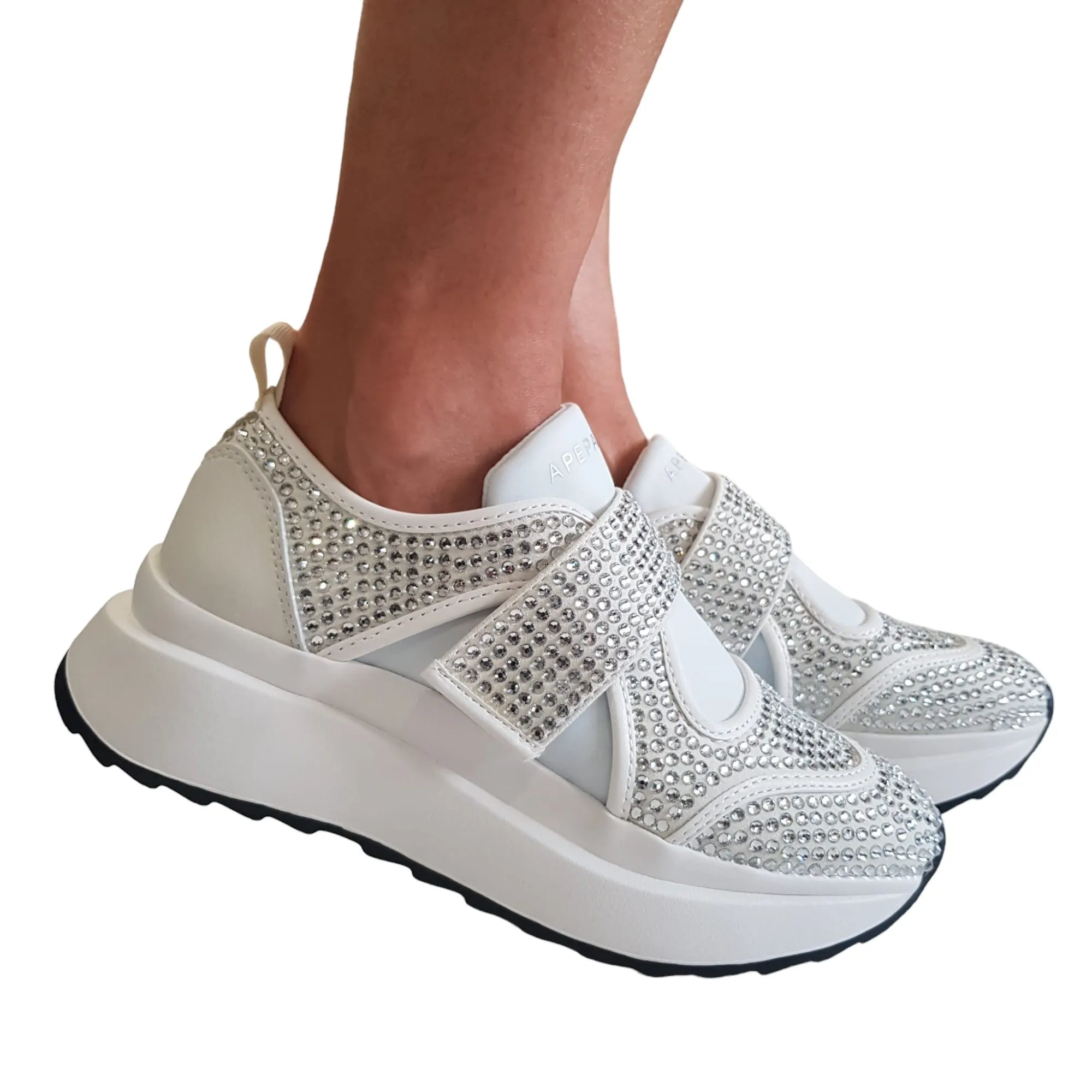 Apepazza Sneakers Donna Bianca-Cristallo Rif.714