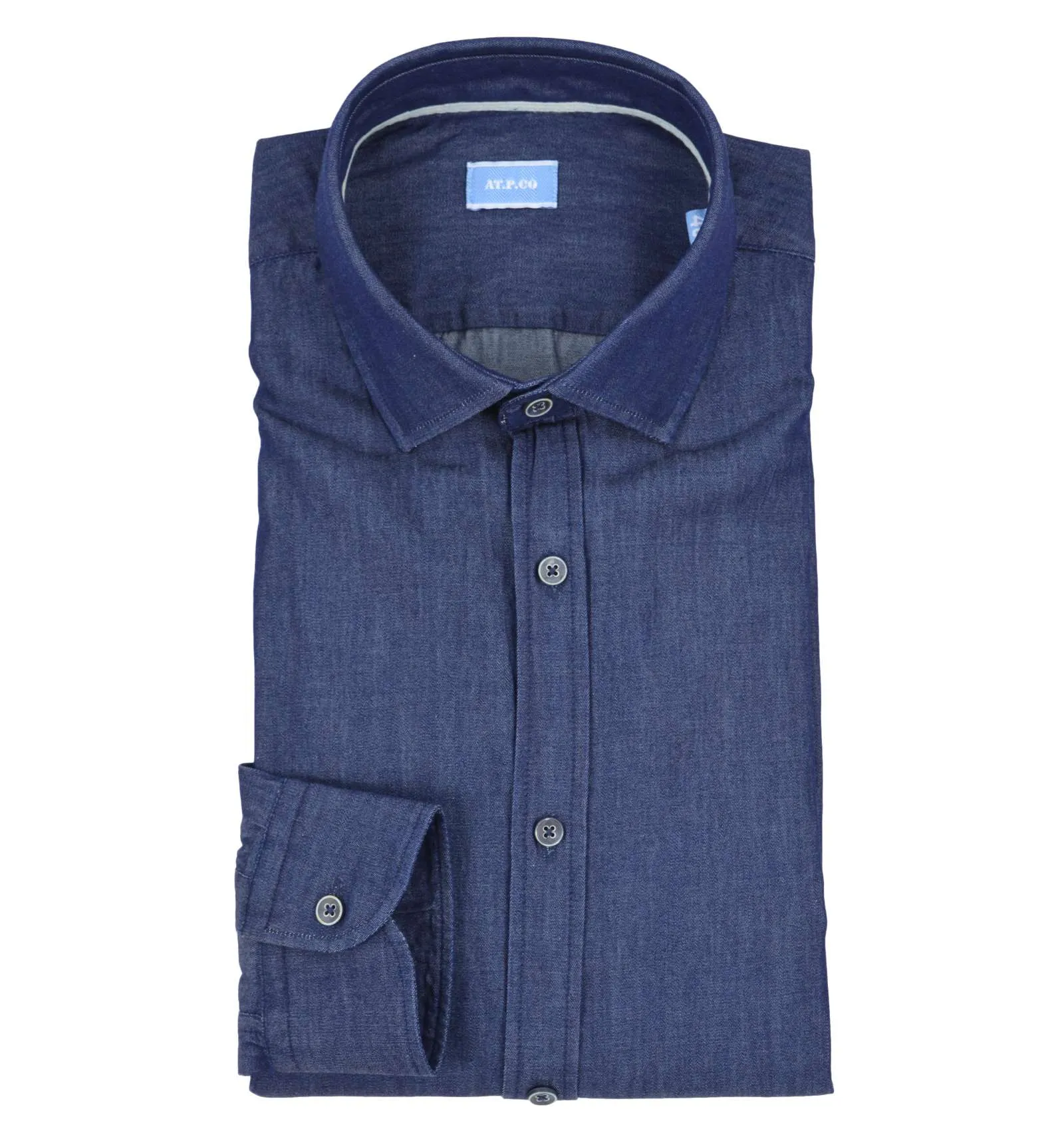 AT.P.CO uomo camicia blu scuro chambray A186CARL CM27 770