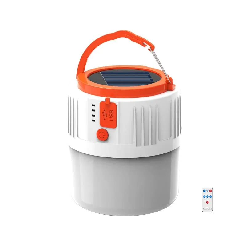 AUELEK - Lanterna da campeggio, ricaricabile tramite USB, con telecomando, 1000 lumen, 5 modalità, luce di emergenza, multifunzi