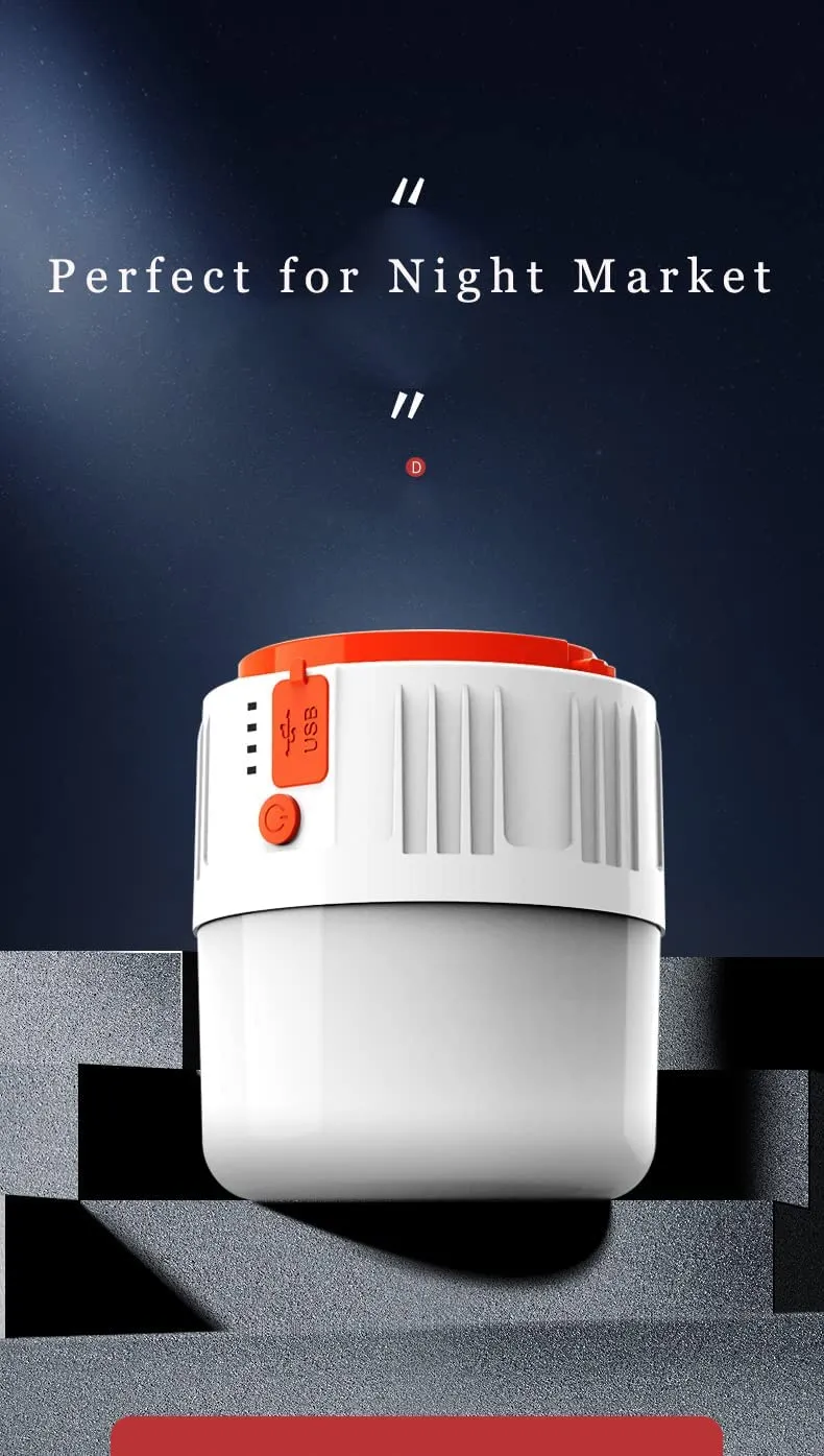 AUELEK - Lanterna da campeggio, ricaricabile tramite USB, con telecomando, 1000 lumen, 5 modalità, luce di emergenza, multifunzi