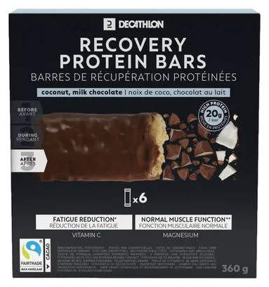 Barrette proteiche al cioccolato/cocco Decathlon Nutrition 6x60g