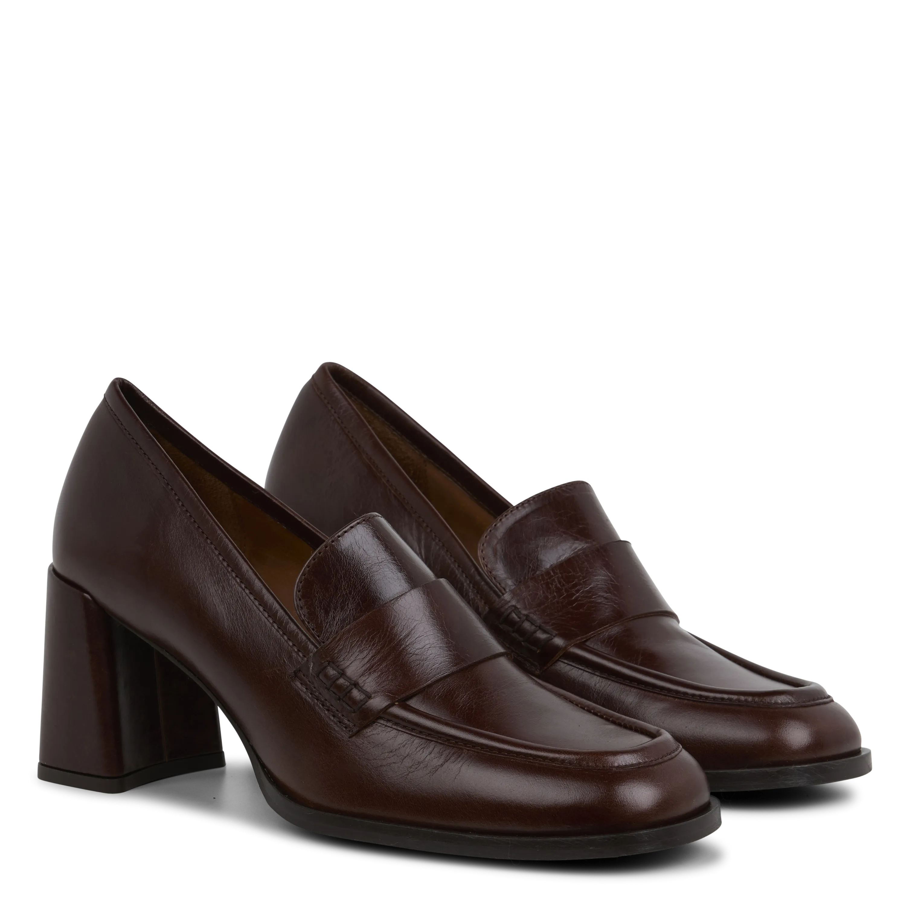  BILLI BI   Mocassini con tacco in pelle | Marrone
