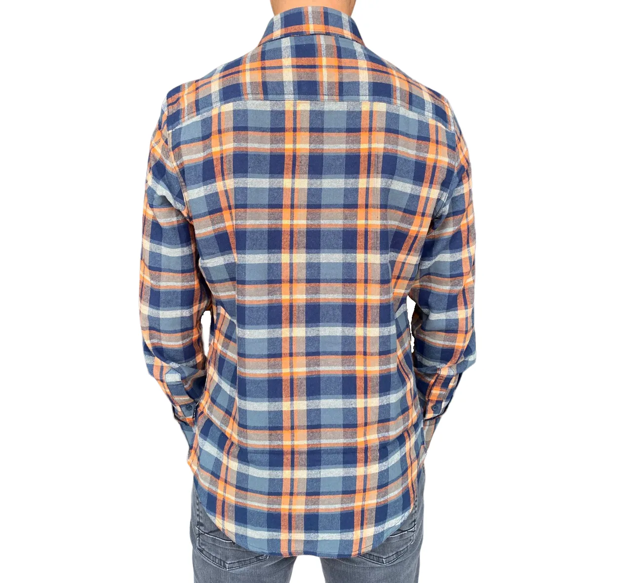 Blend checked long-sleeved men's shirt 20716899 194024 blue-orange