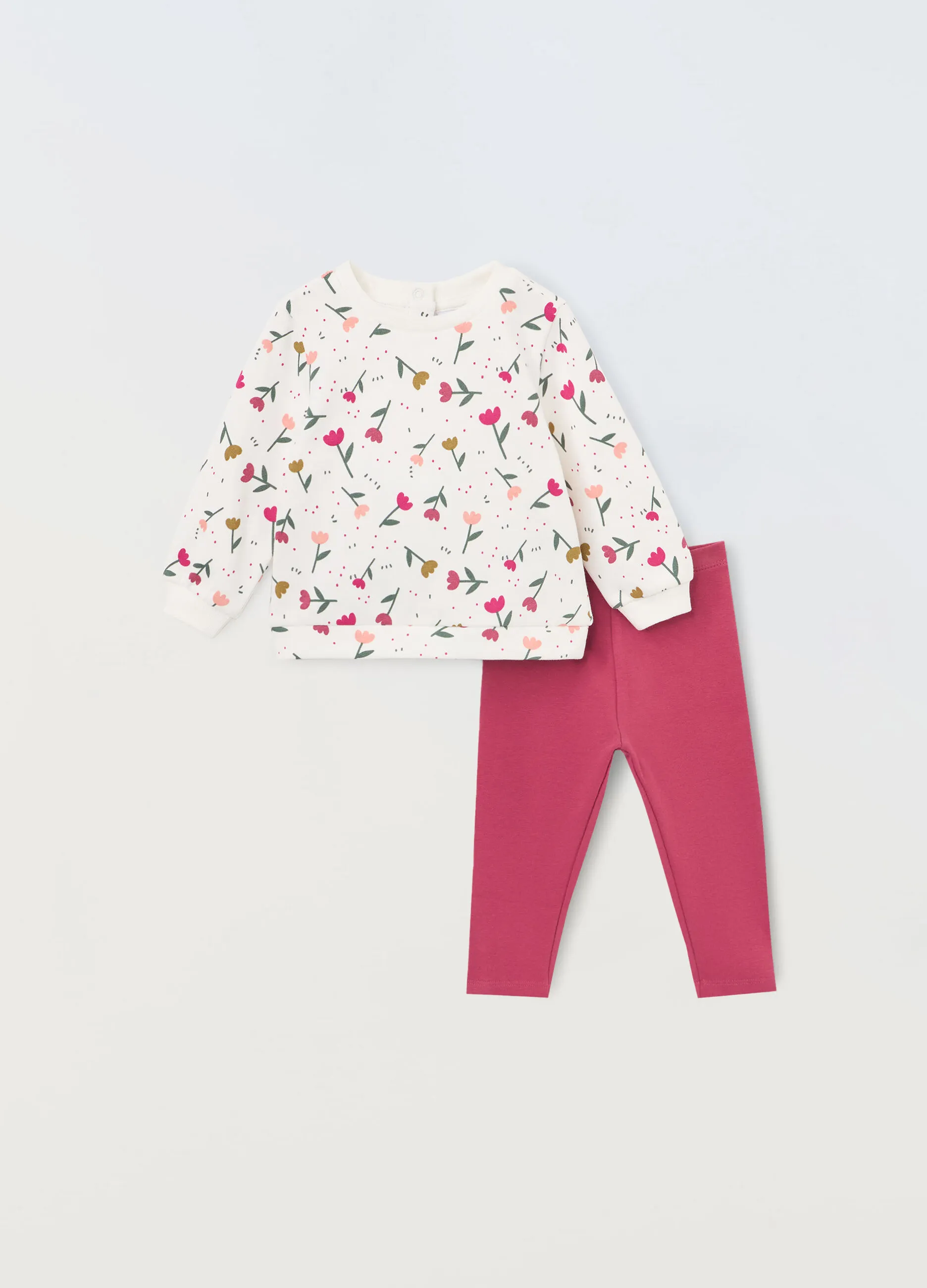 BLUKIDS  Jogging set in fleece di puro cotone neonata