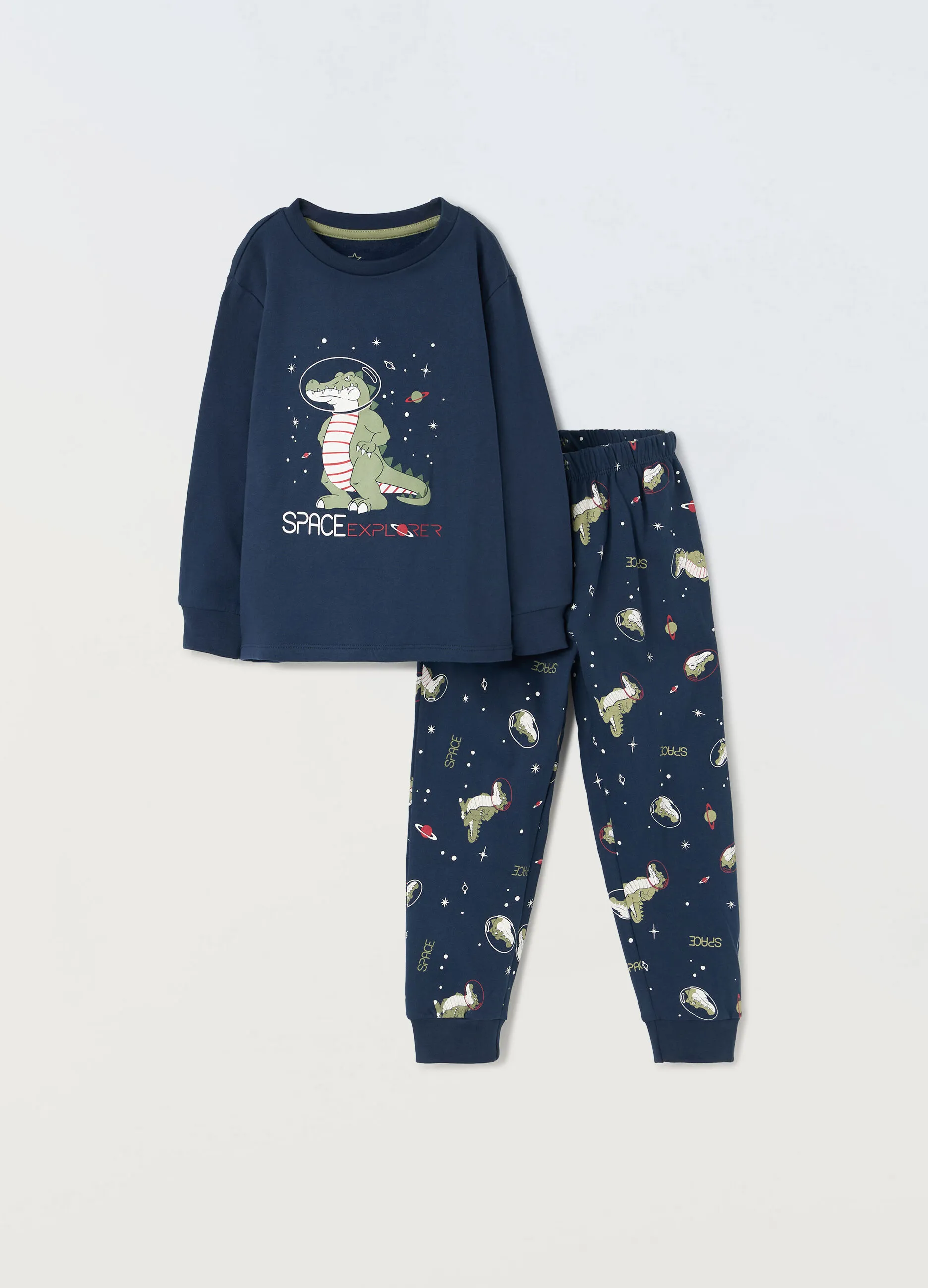 BLUKIDS  Set pigiama lungo in felpa di cotone bambino