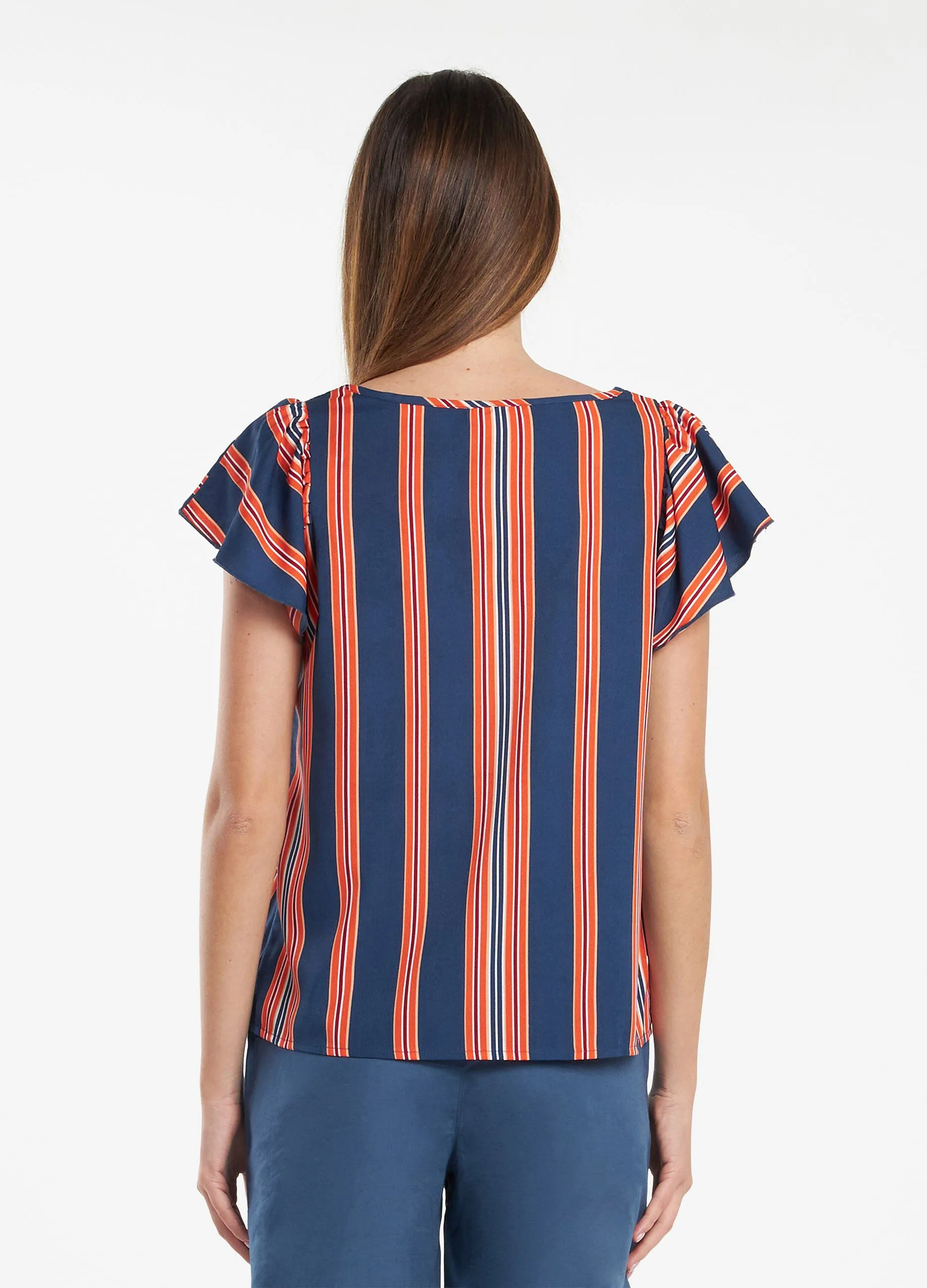 Blusa con manica arricciata donna