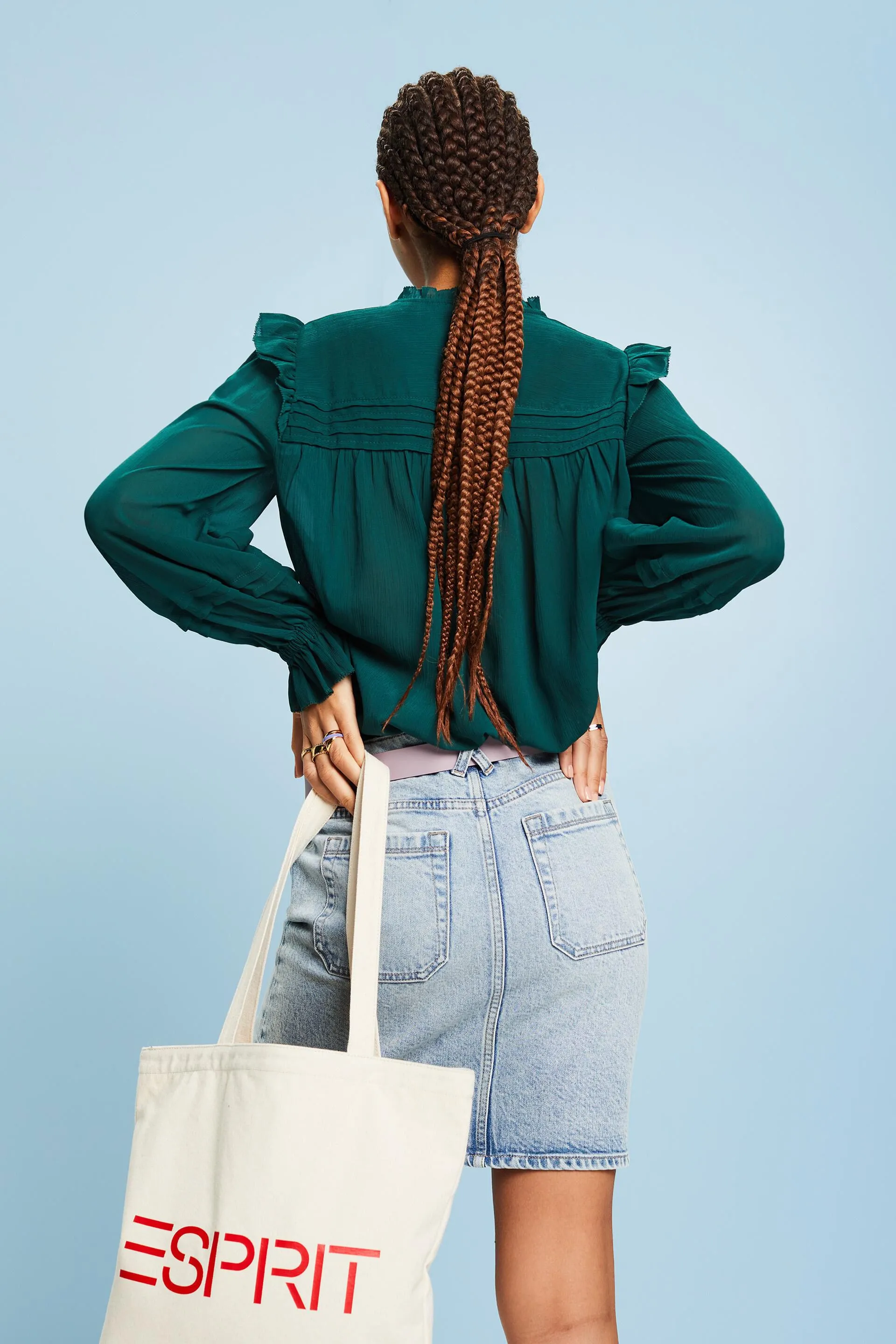 Blusa in chiffon arricciata