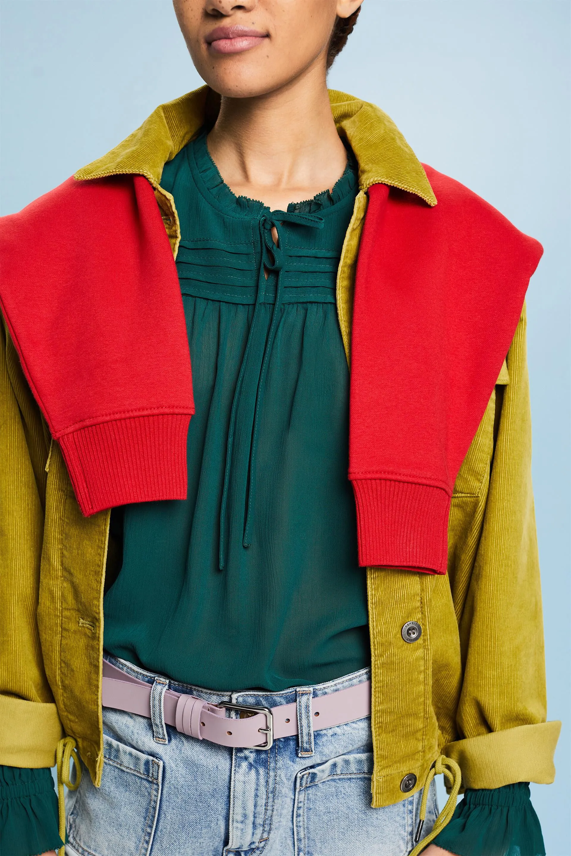 Blusa in chiffon arricciata