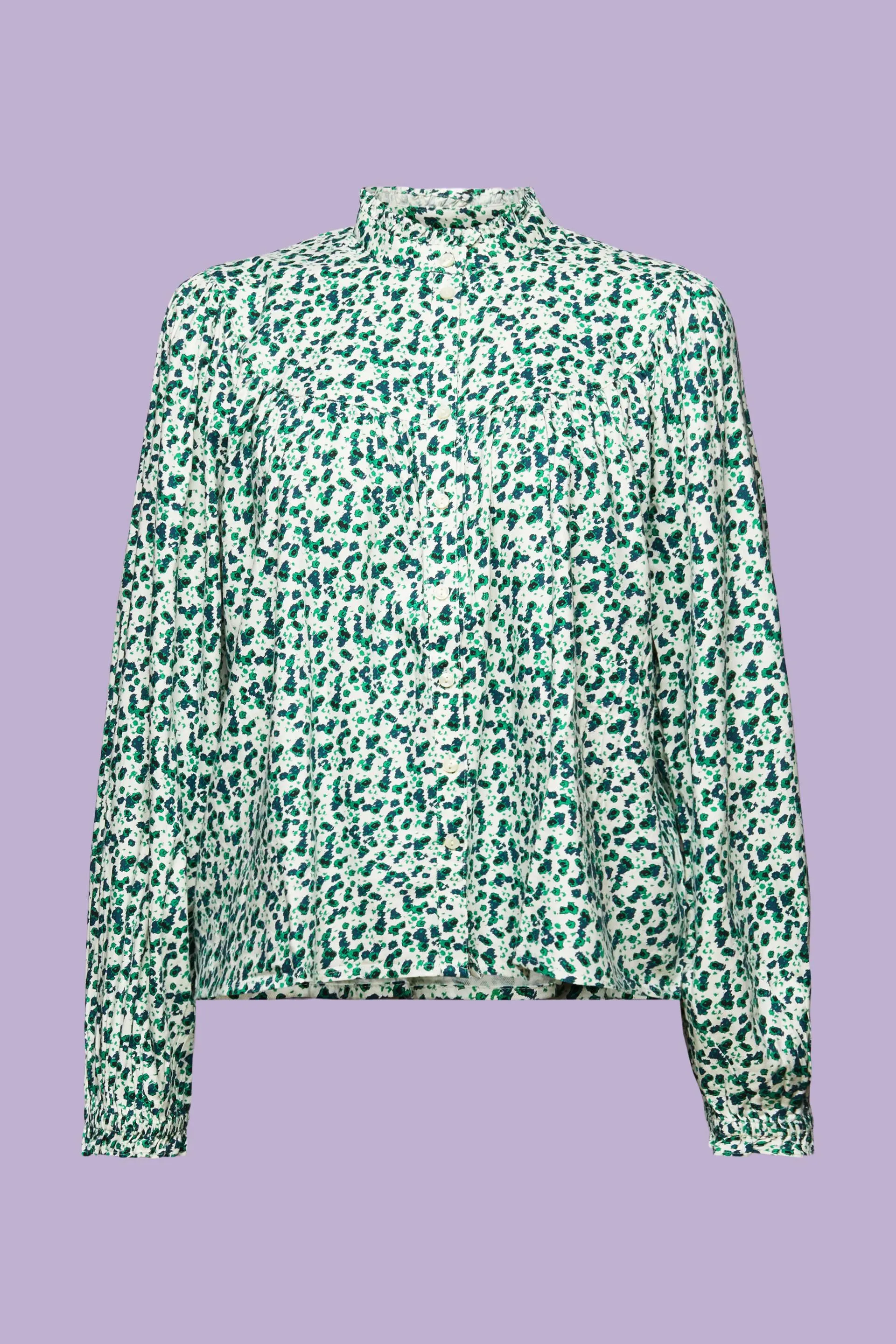 Blusa stampata con ruches