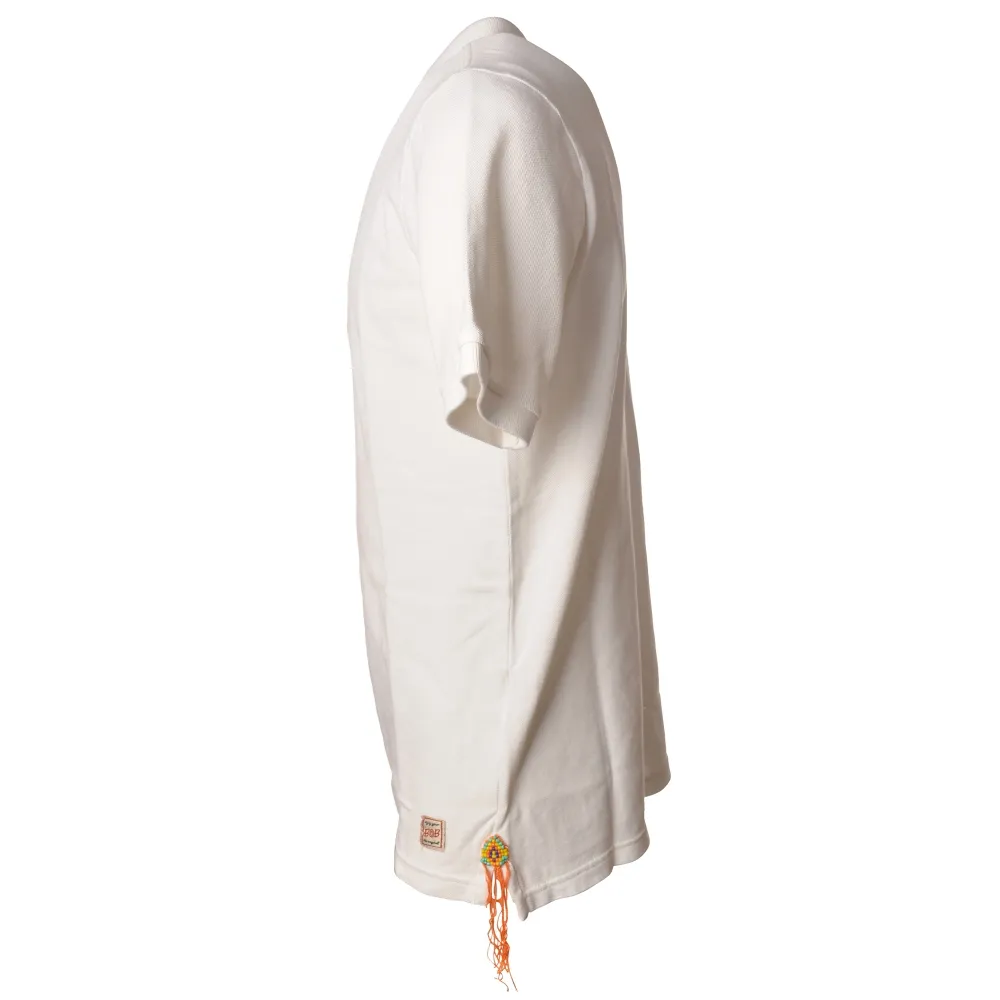 BoB Company - Polo Manica Corta con Inserto Perline - Bianco - T-Shirt - Made in Italy - Luxury Exclusive Collection