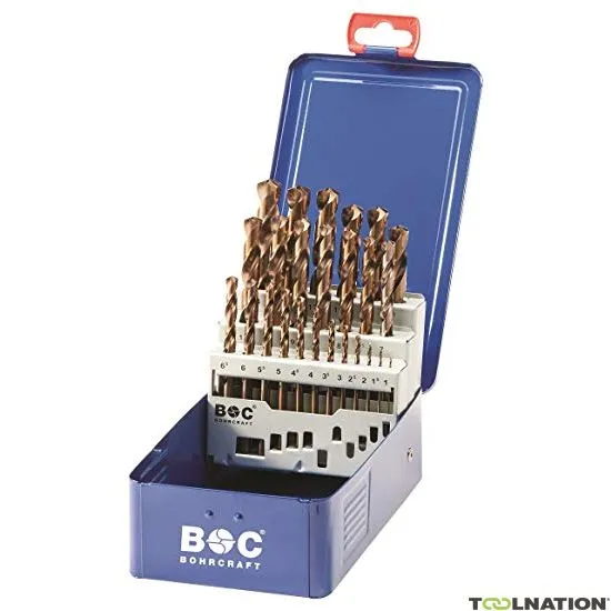 Bohrcraft 11401310025 Set di punte ME13 BC HSS-E DIN 338 // 1-13x0,5/25 pezzi