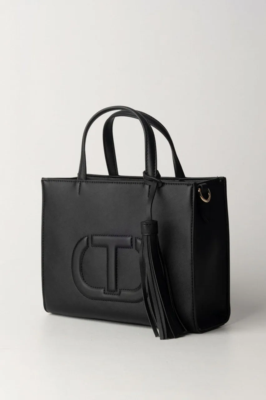 Borsa a tracolla con nappa Nero