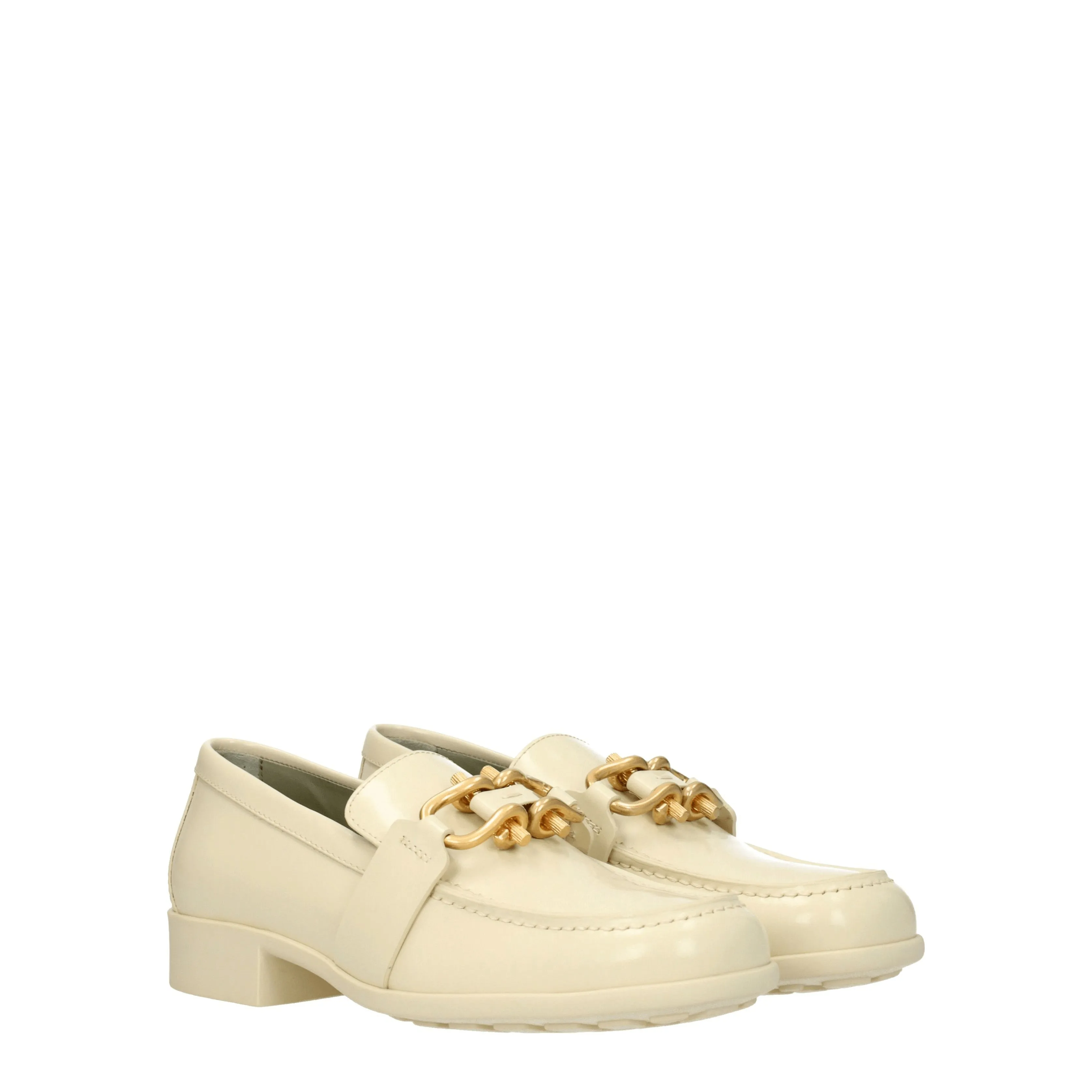 Bottega Veneta Mocassini Monsieur Donna Pelle Beige/Burro