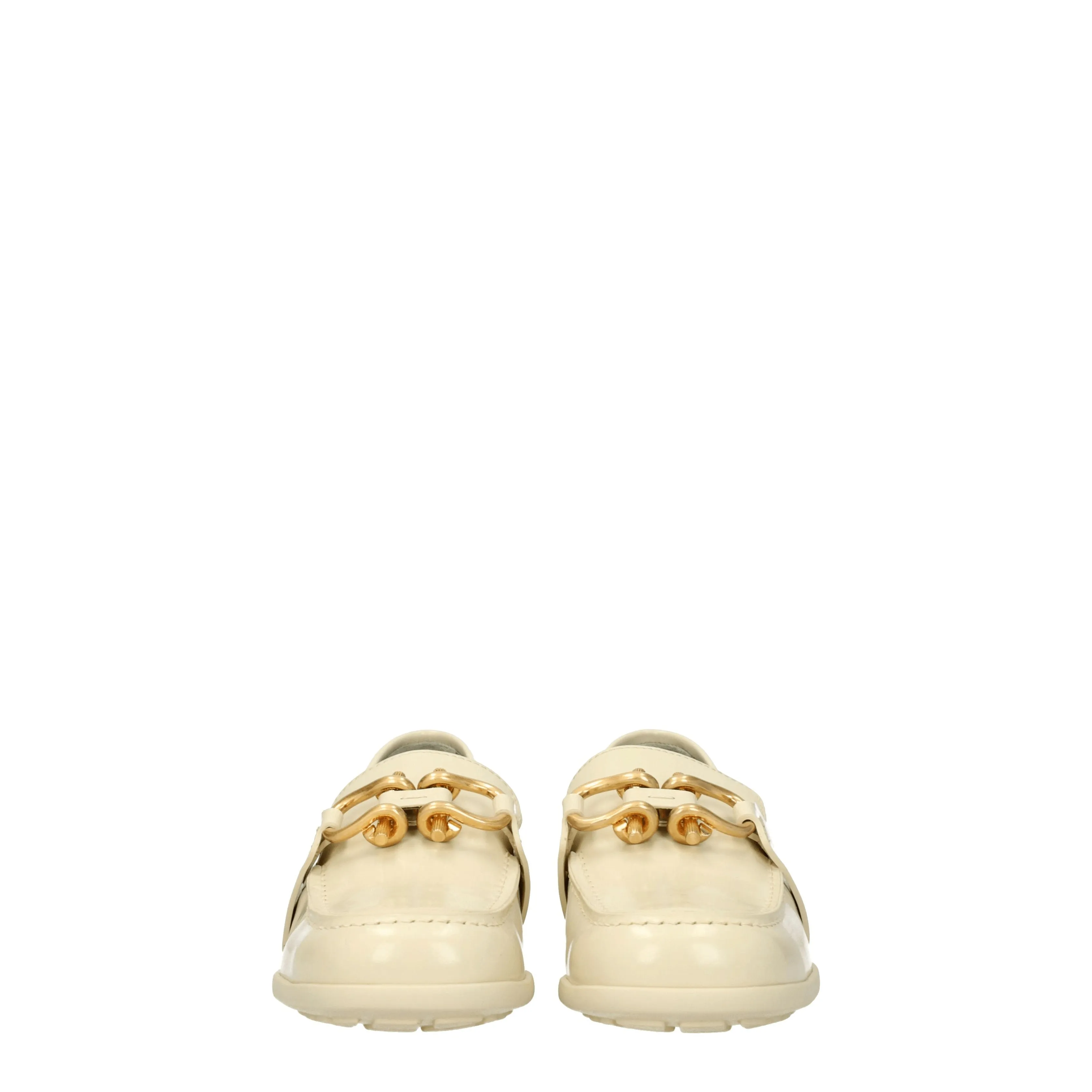 Bottega Veneta Mocassini Monsieur Donna Pelle Beige/Burro