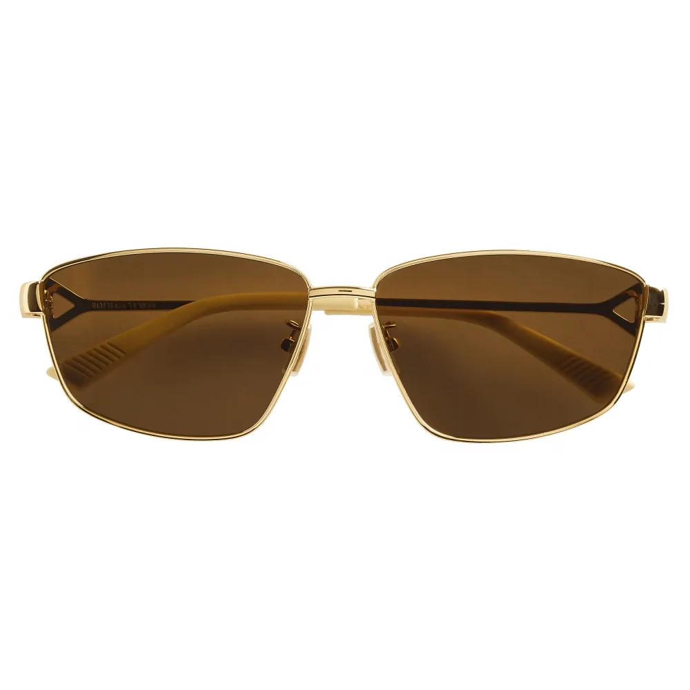 Bottega Veneta - Occhiali da Sole Turn Quadrati - Oro Marrone - Occhiali da Sole - Bottega Veneta Eyewear