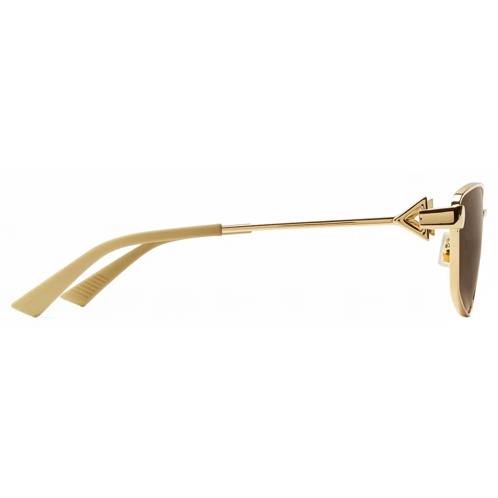 Bottega Veneta - Occhiali da Sole Turn Quadrati - Oro Marrone - Occhiali da Sole - Bottega Veneta Eyewear