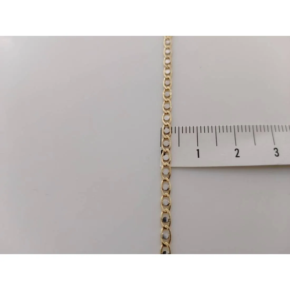 BRACCIALE ORO Maglia Lucida Piatta Bicolore GIALLO BIANCO 18 Kt 750% Uomo Donna