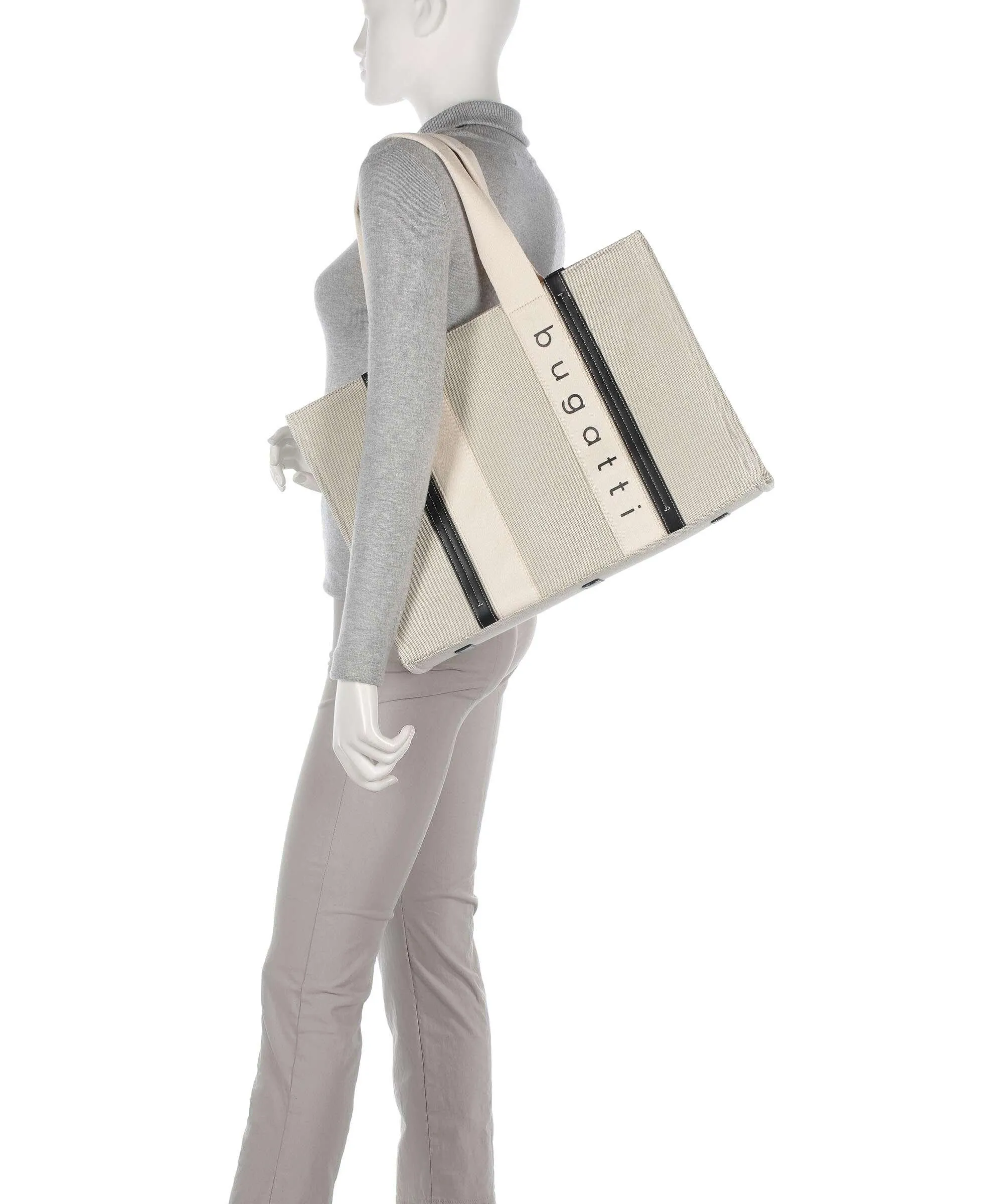  Bugatti Ambra Borsa shopper tela beige  
