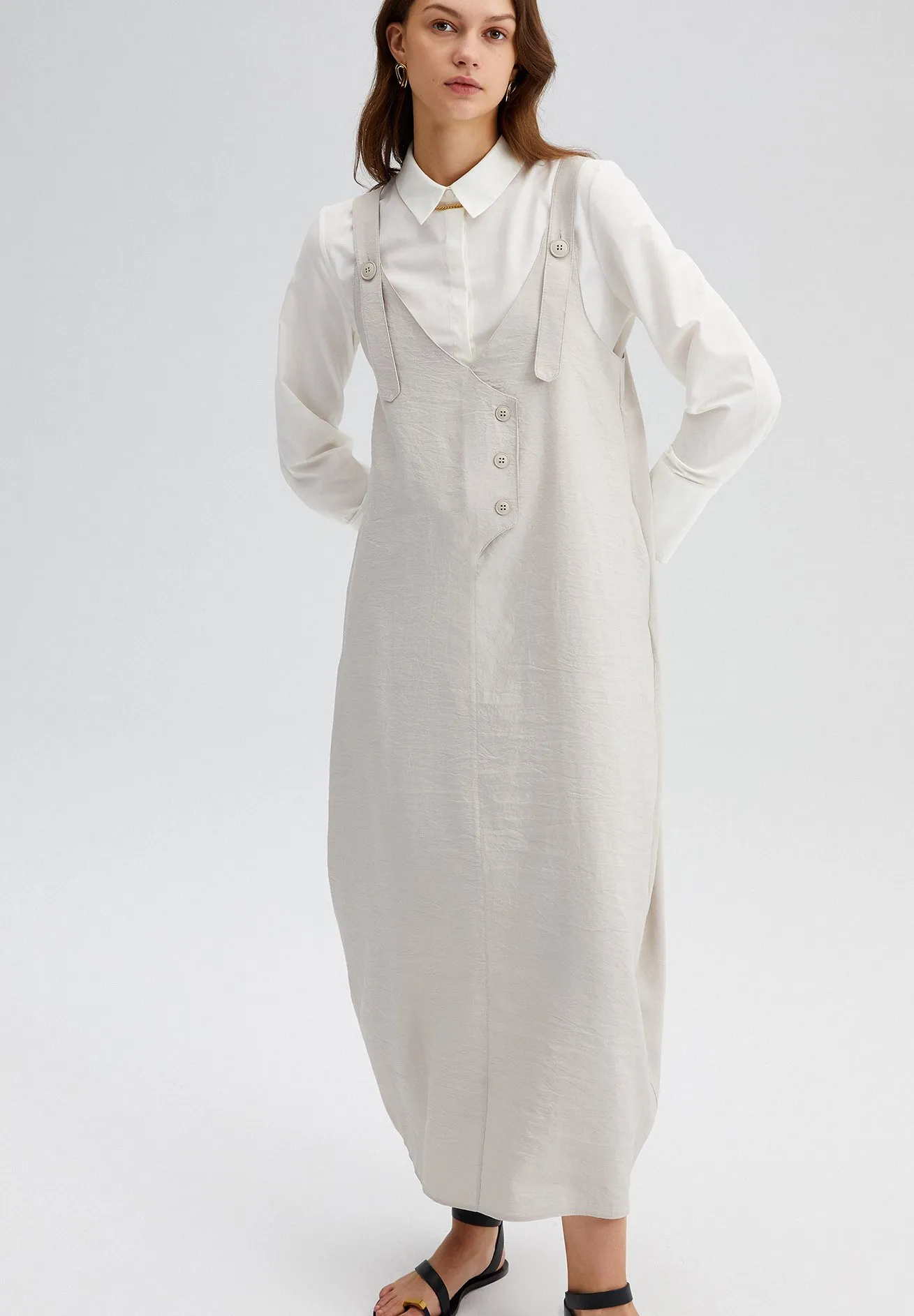 BUTTON DETAILED  - Vestito lungo