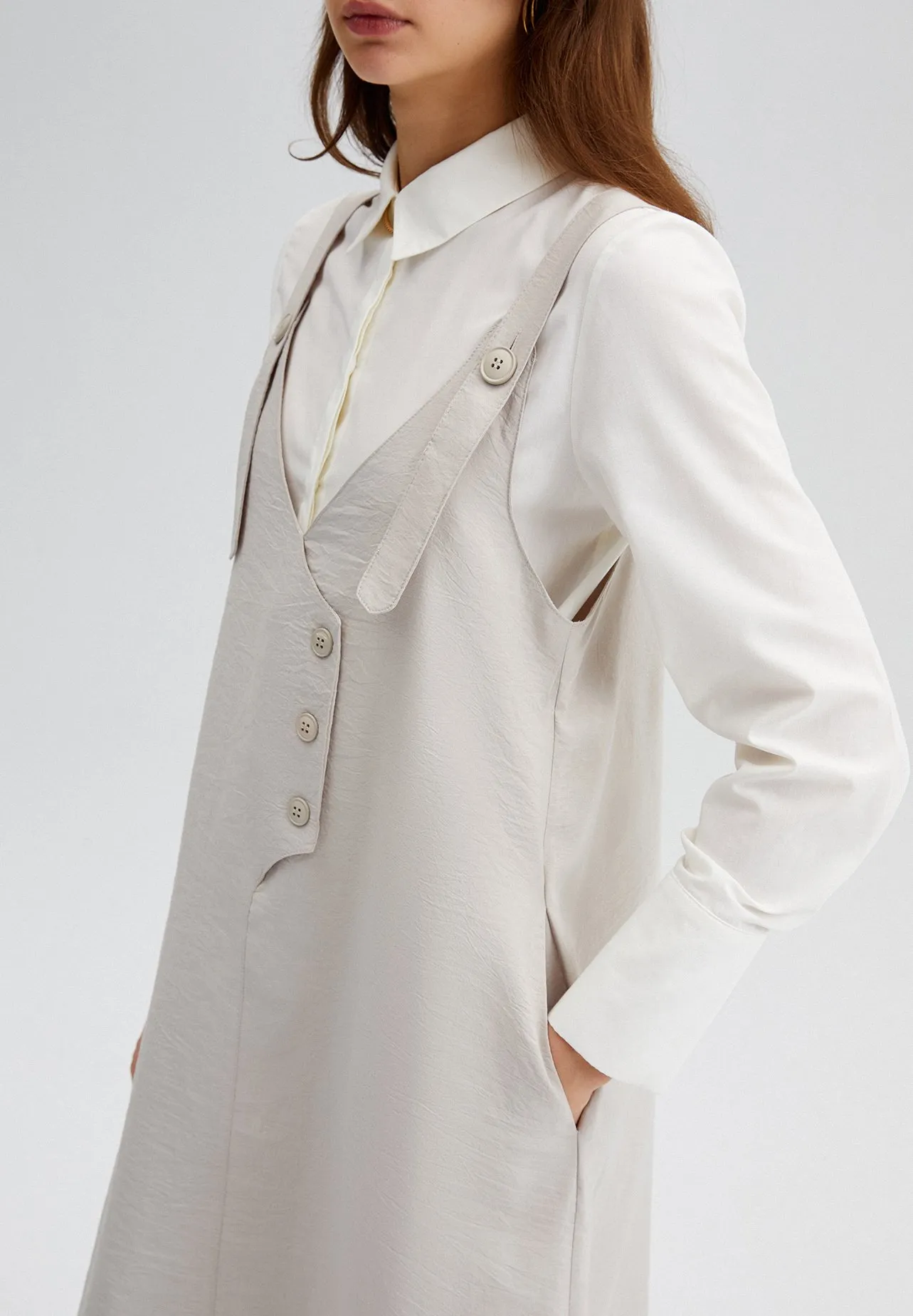 BUTTON DETAILED  - Vestito lungo
