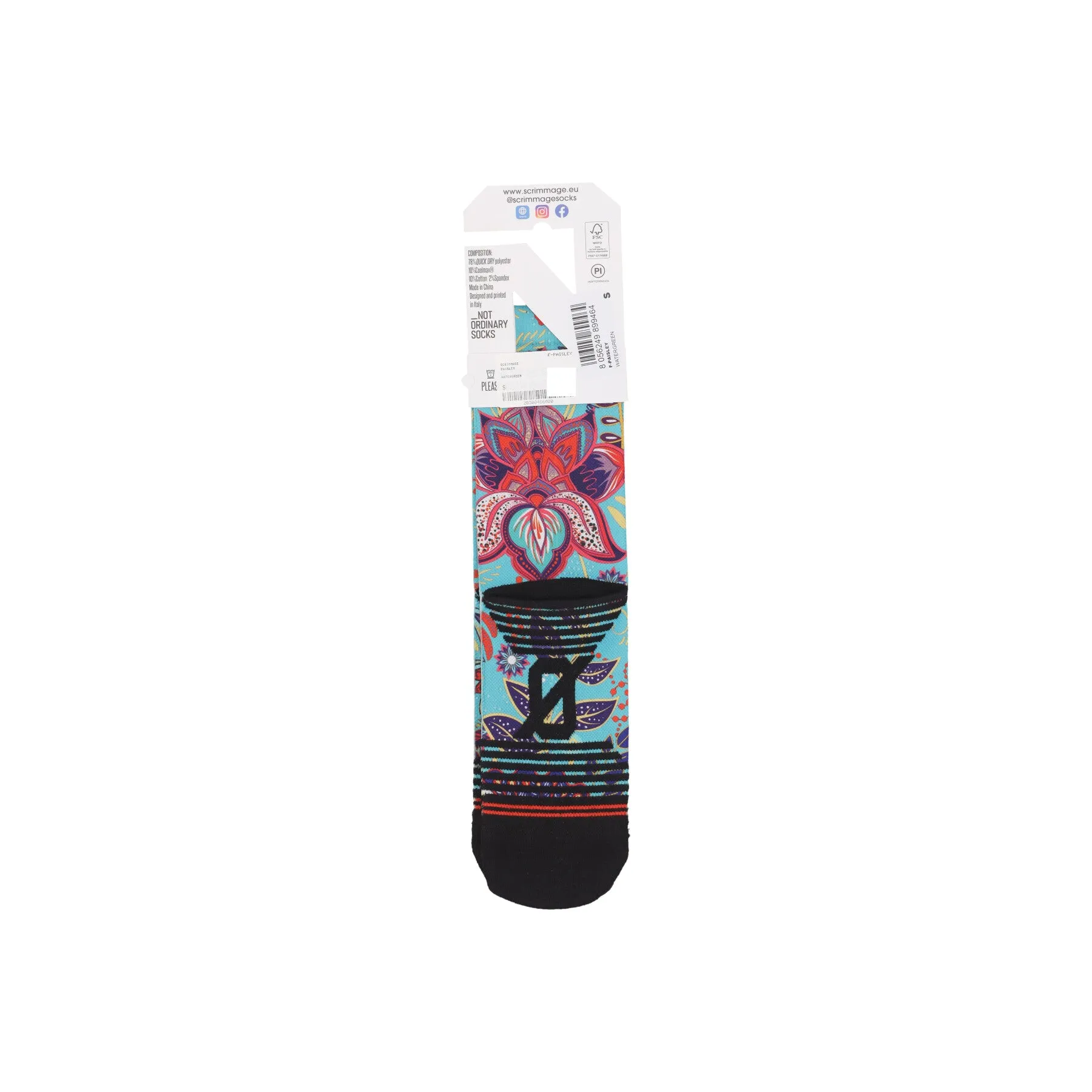 Calza Media Uomo Paisley Watergreen