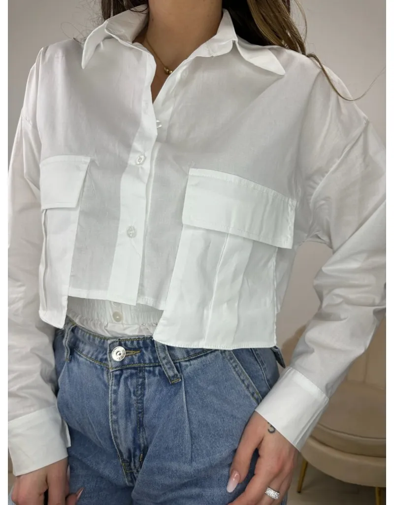 CAMICIA CROP GIULY BIANCA