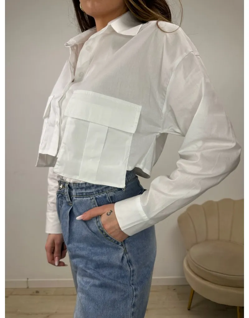 CAMICIA CROP GIULY BIANCA