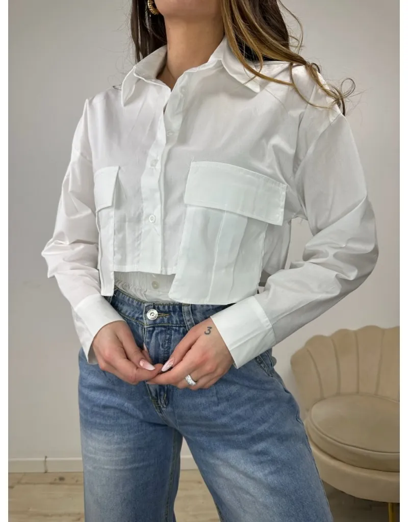 CAMICIA CROP GIULY BIANCA